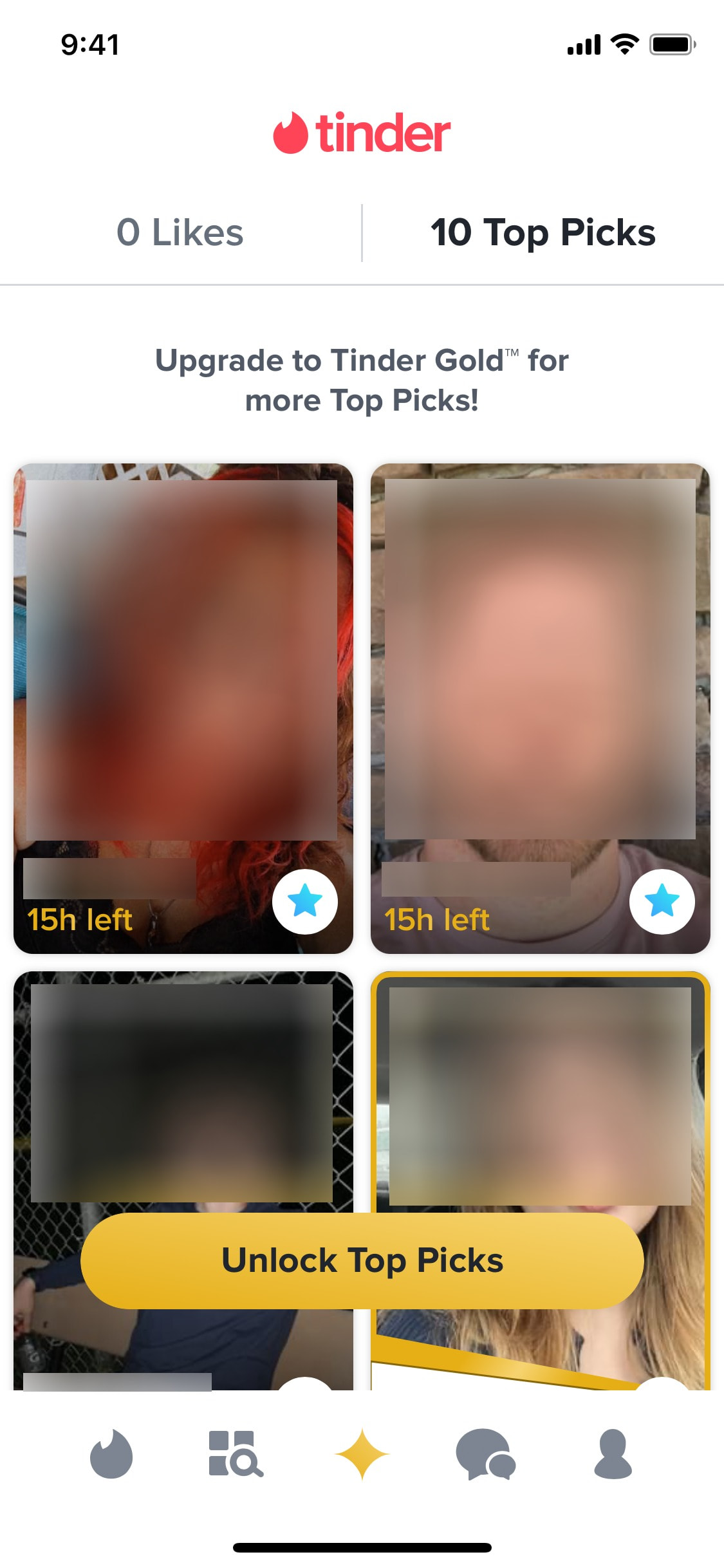 Tinder iOS screen 410
