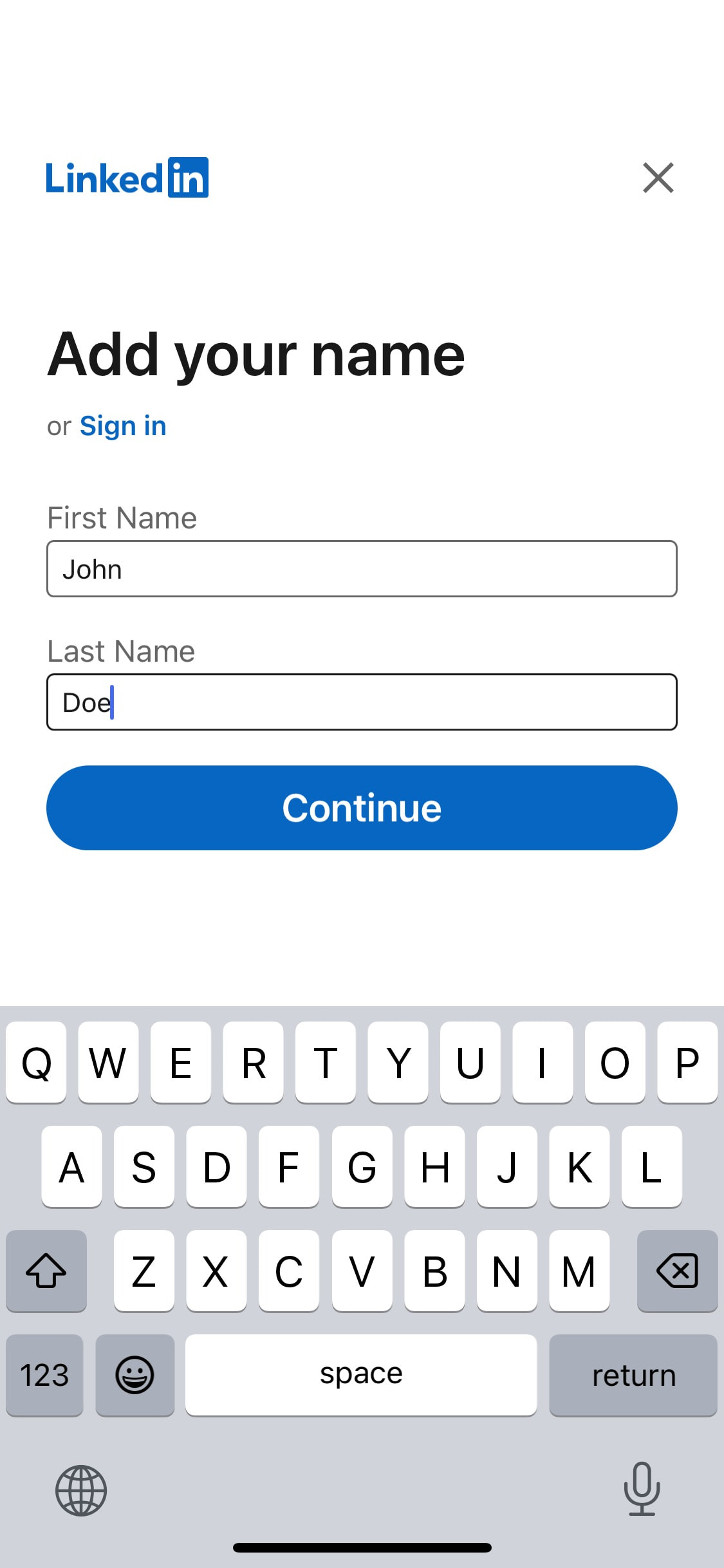 LinkedIn iOS screen 141