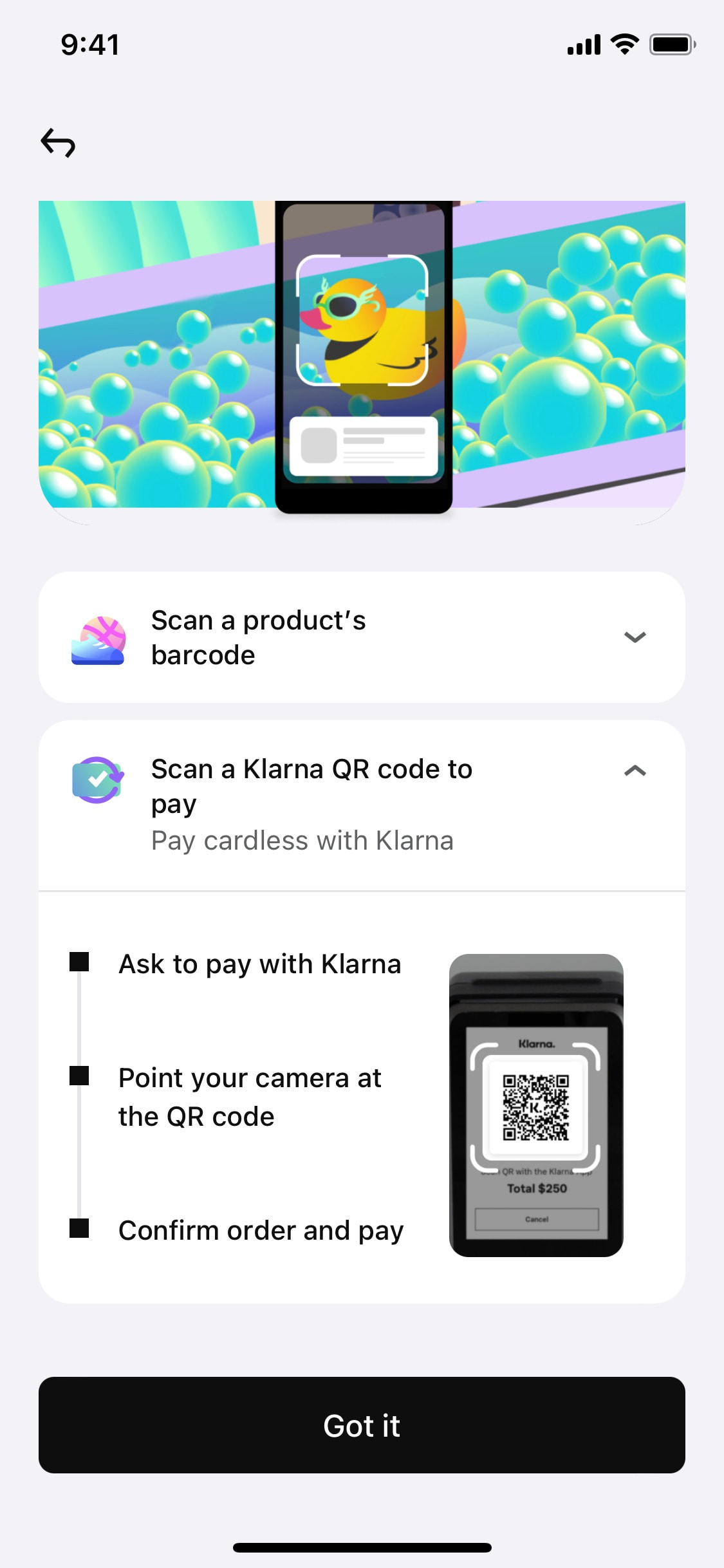 Klarna iOS screen 13