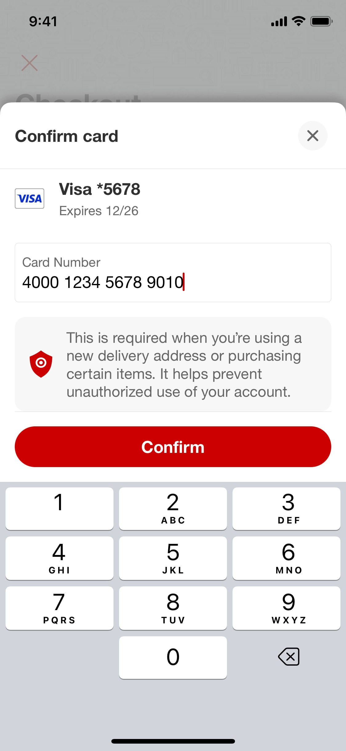 Target iOS screen 446