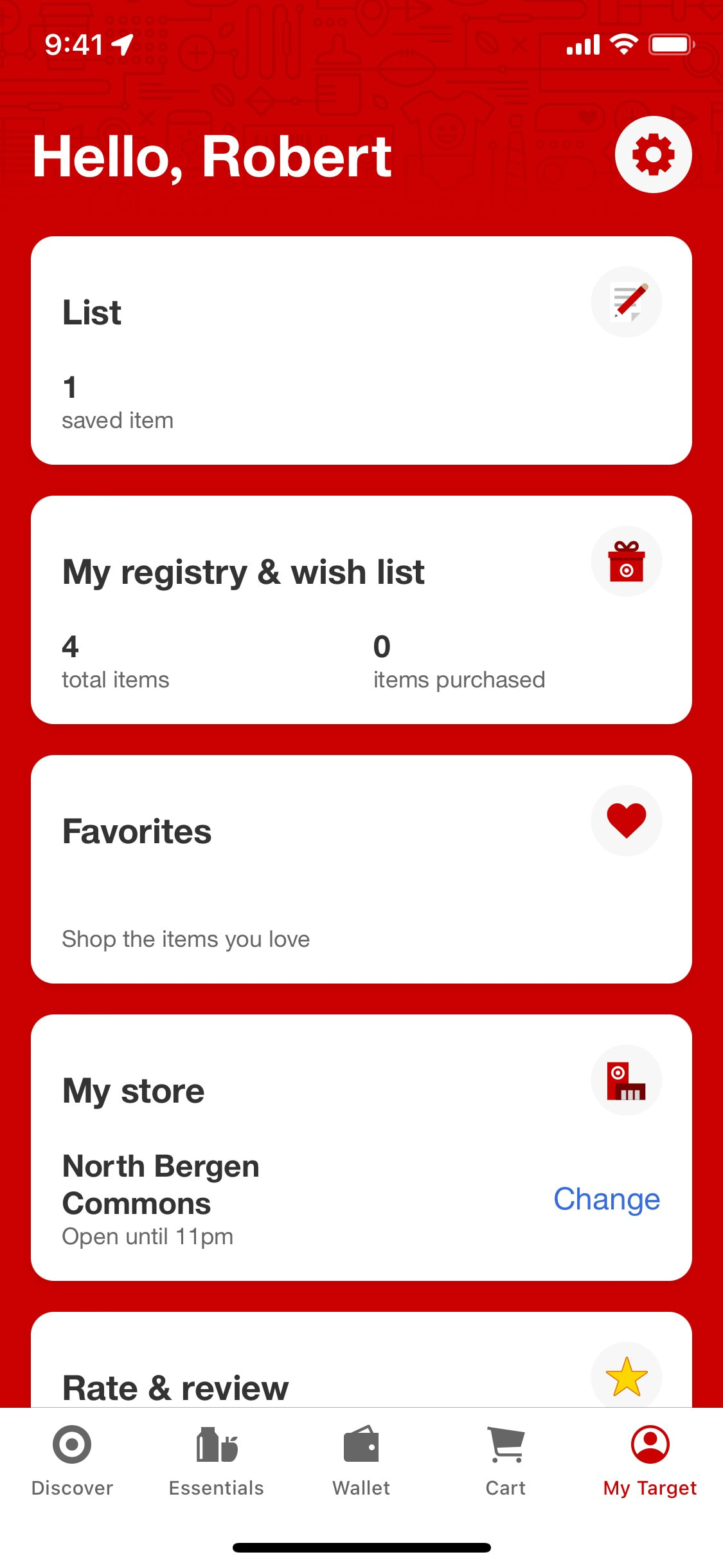 Target iOS screen 202