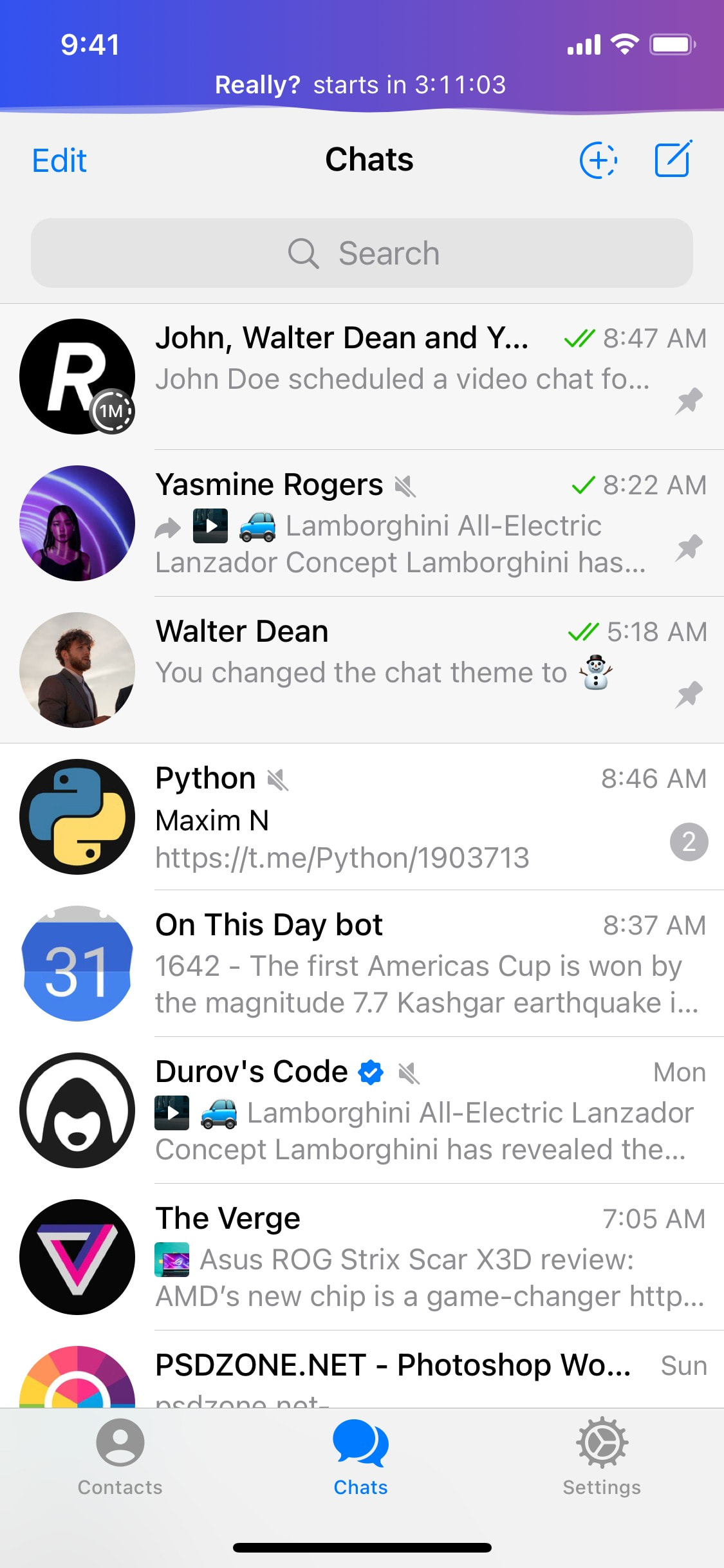 Telegram iOS screen 135