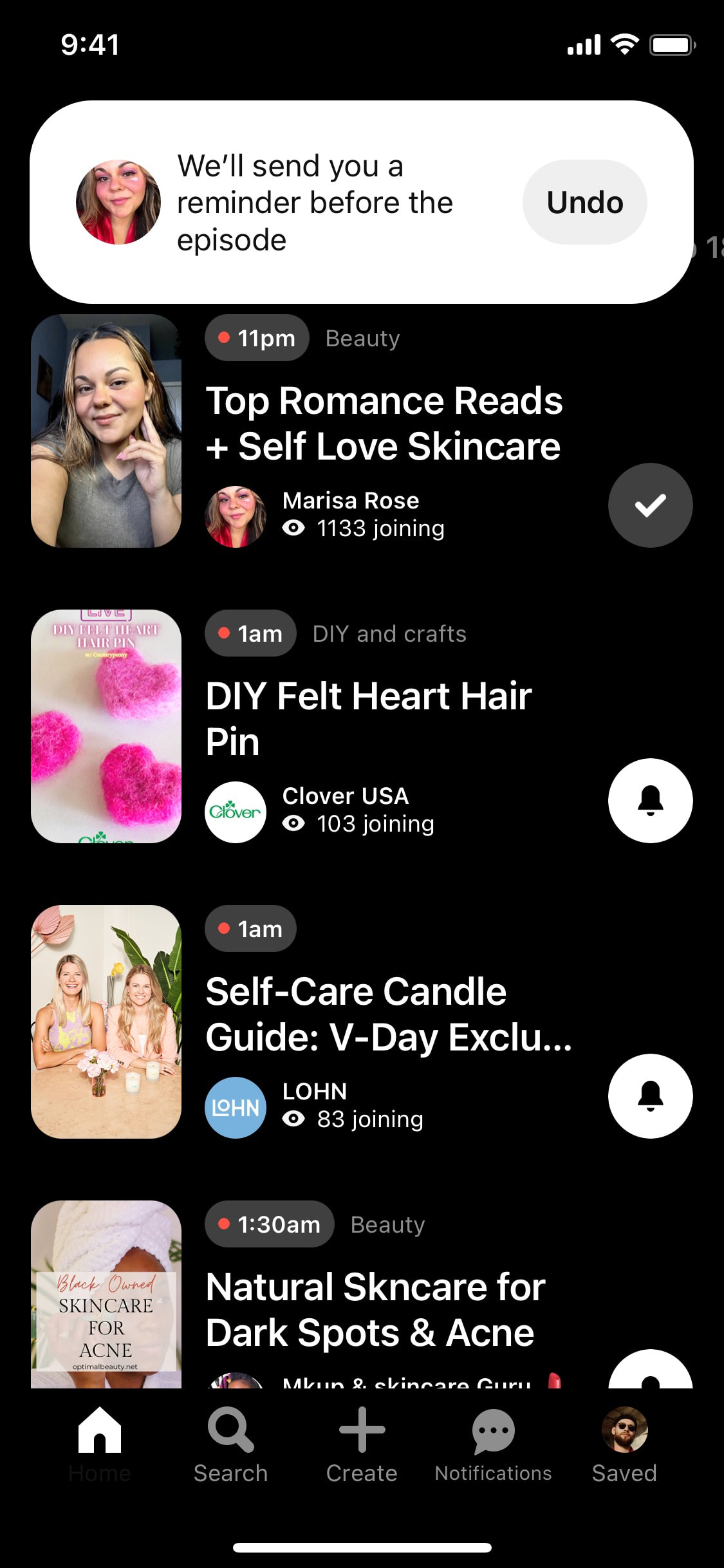 Pinterest iOS screen 134