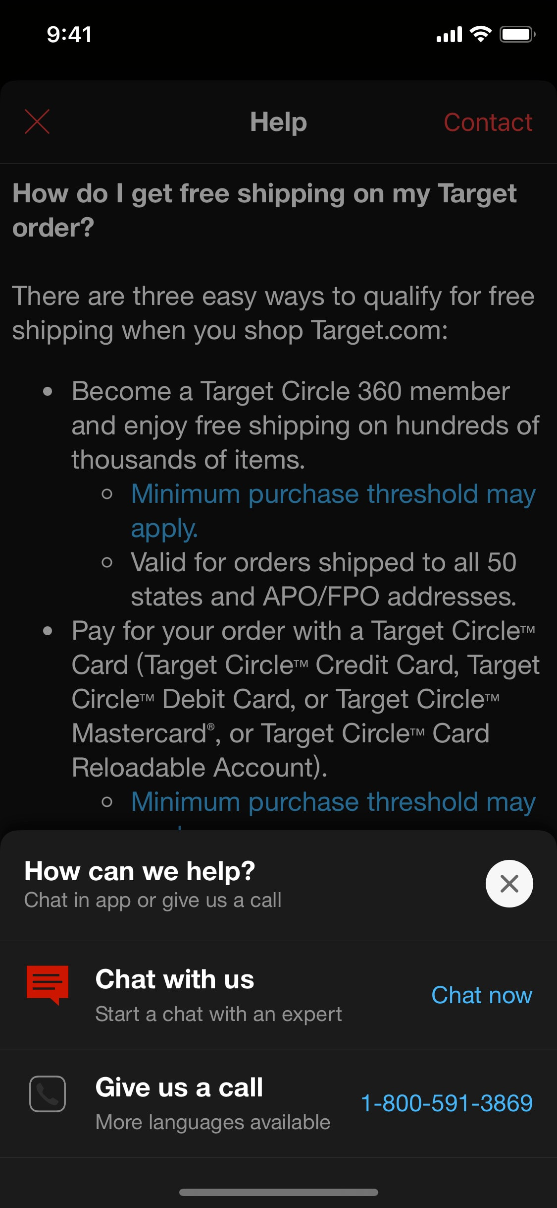 Target iOS screen 254