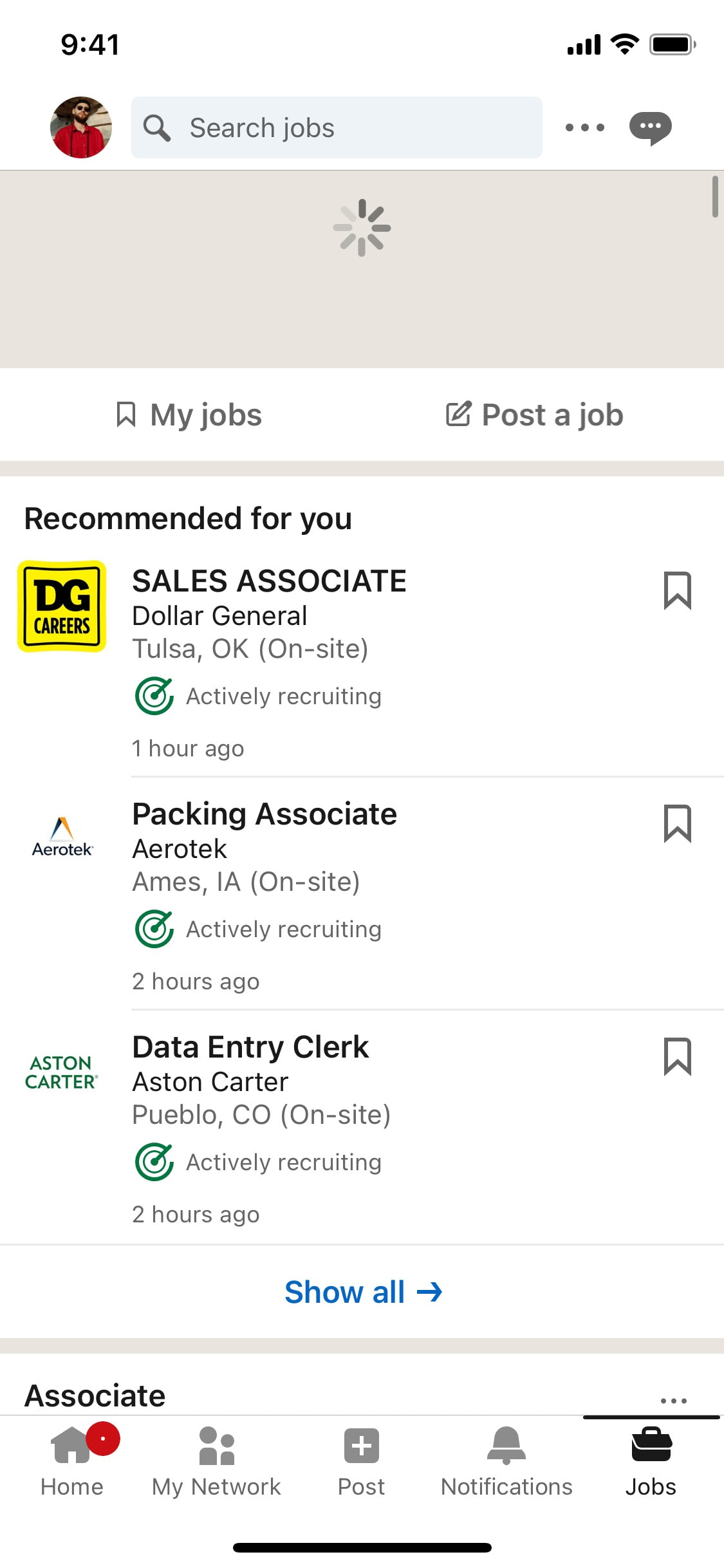 LinkedIn iOS screen 529