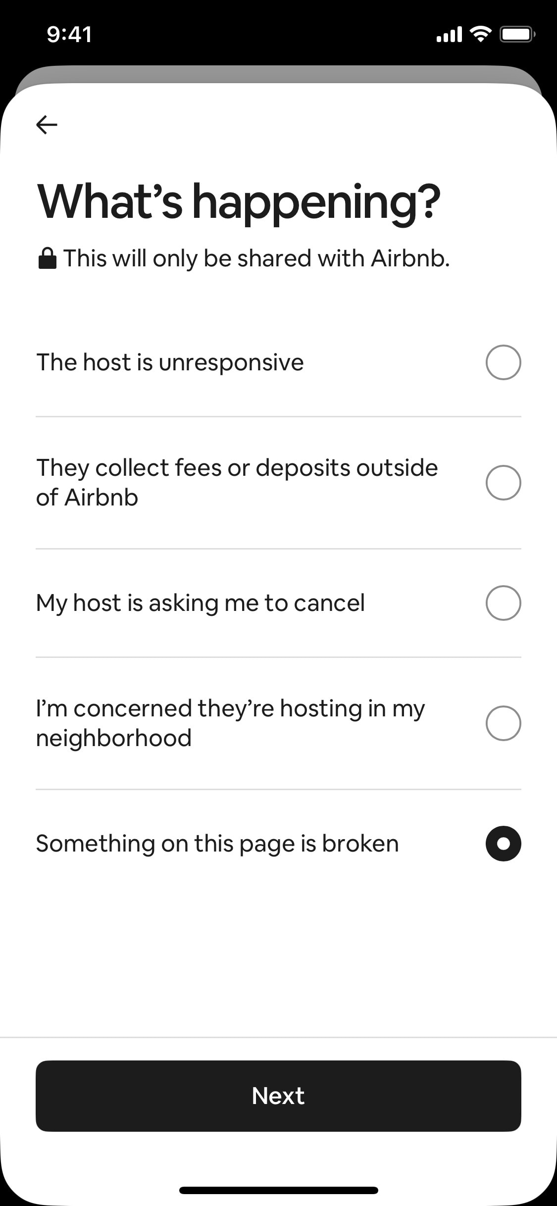 Airbnb iOS screen 160