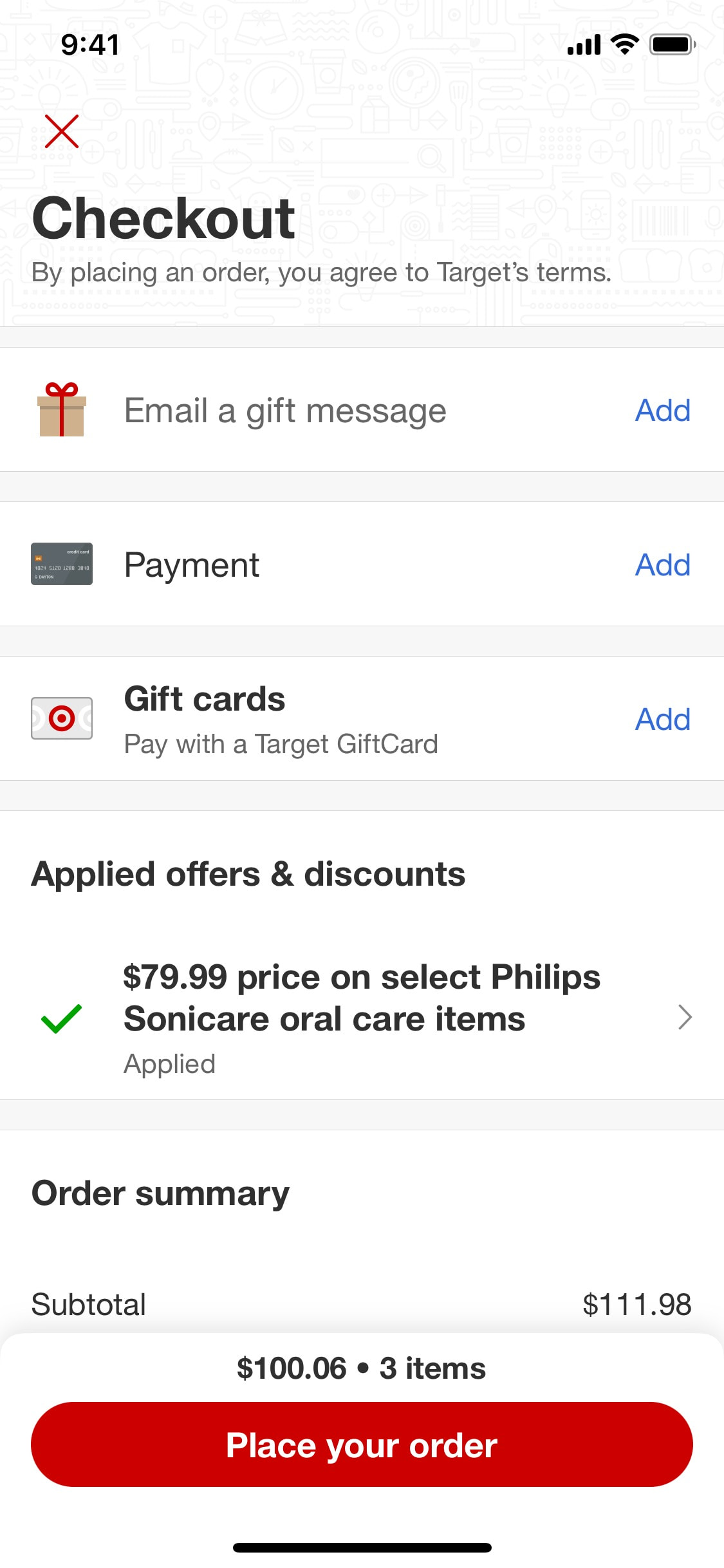 Target iOS screen 441