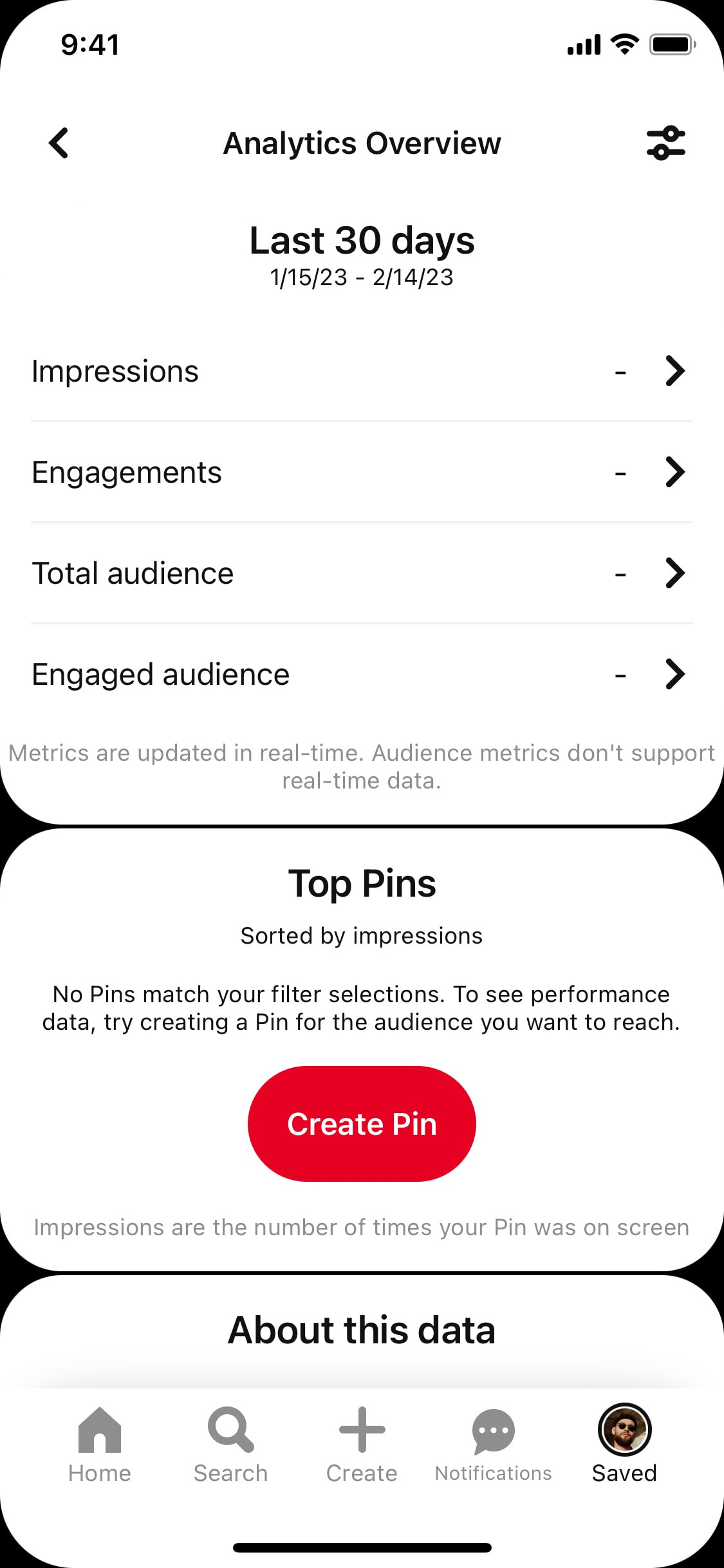 Pinterest iOS screen 118