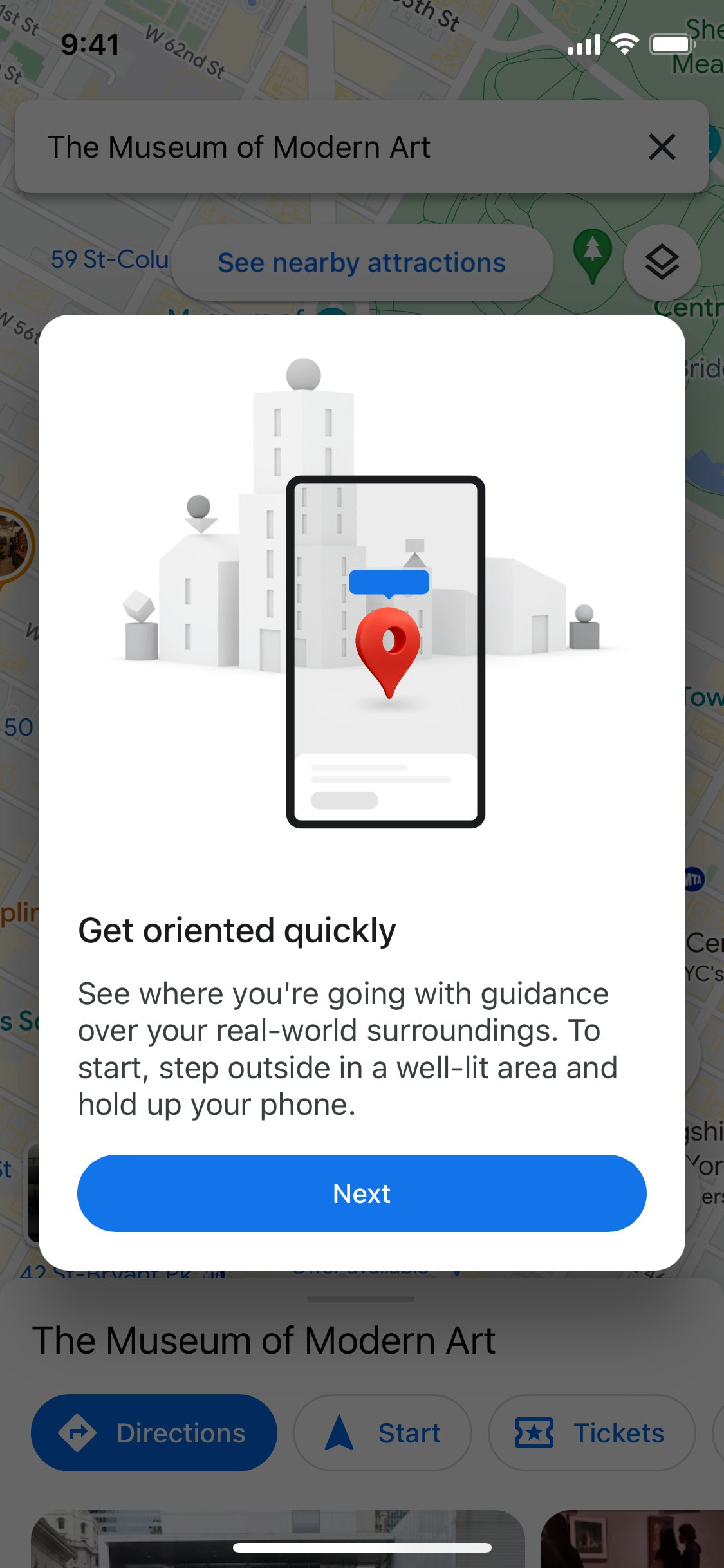 Google Maps iOS screen 607