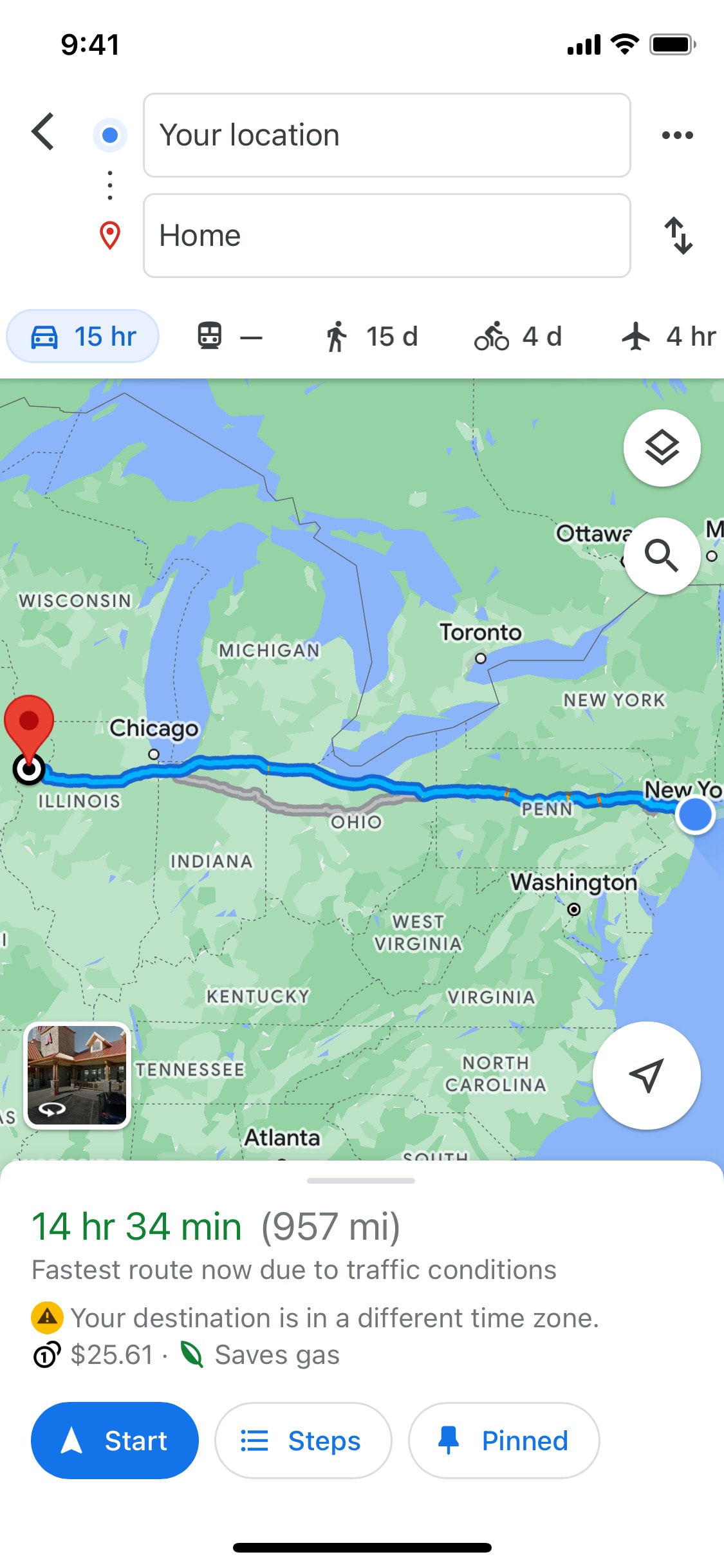 Google Maps iOS screen 383