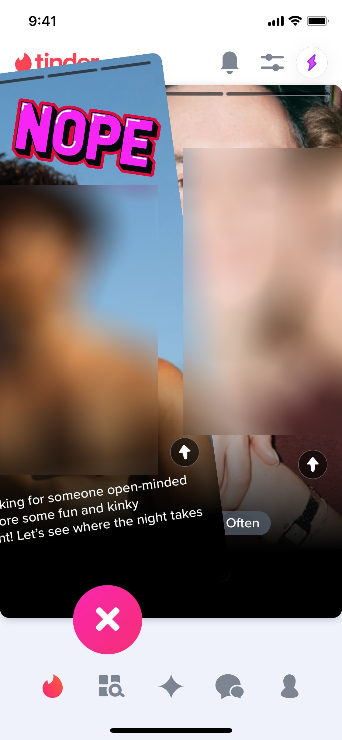 Tinder iOS screen 305