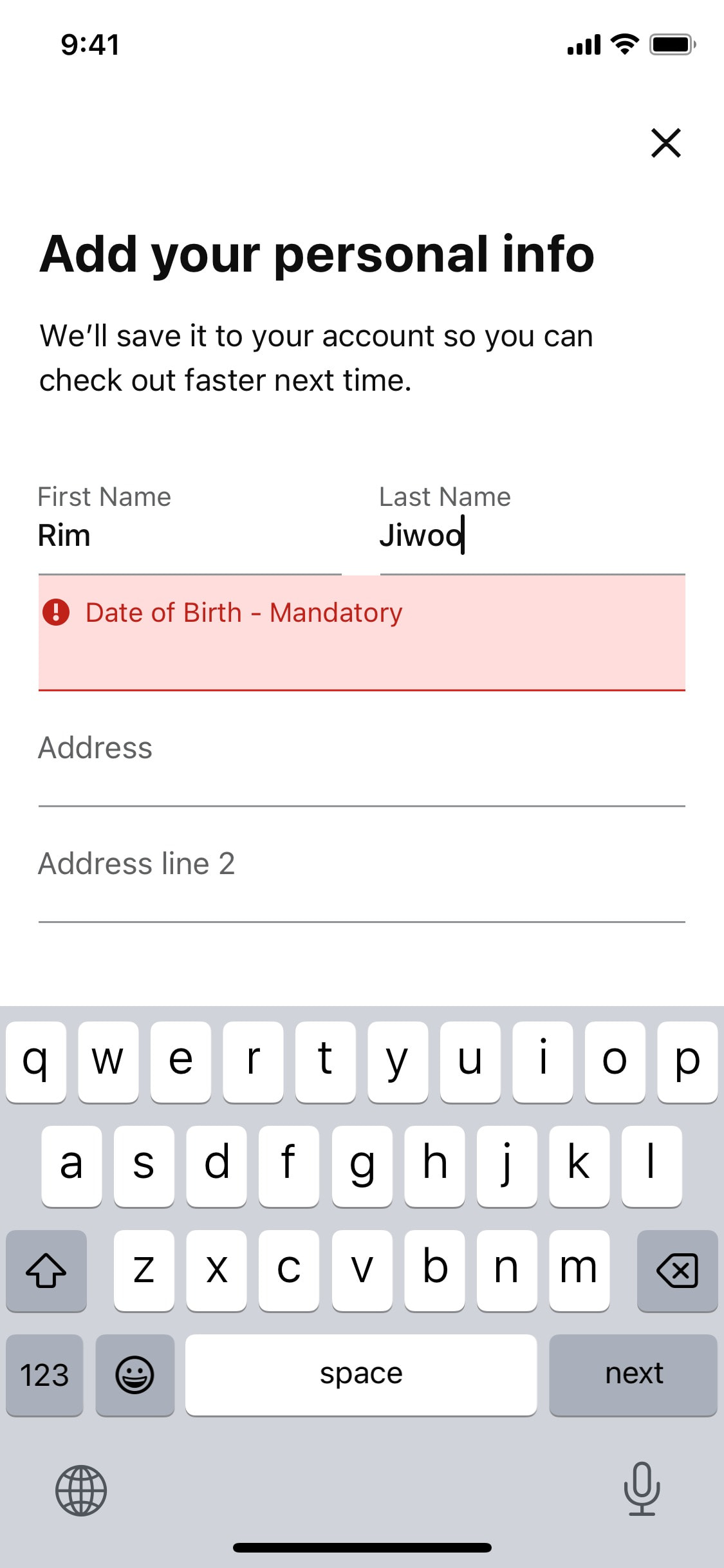 Klarna iOS screen 578