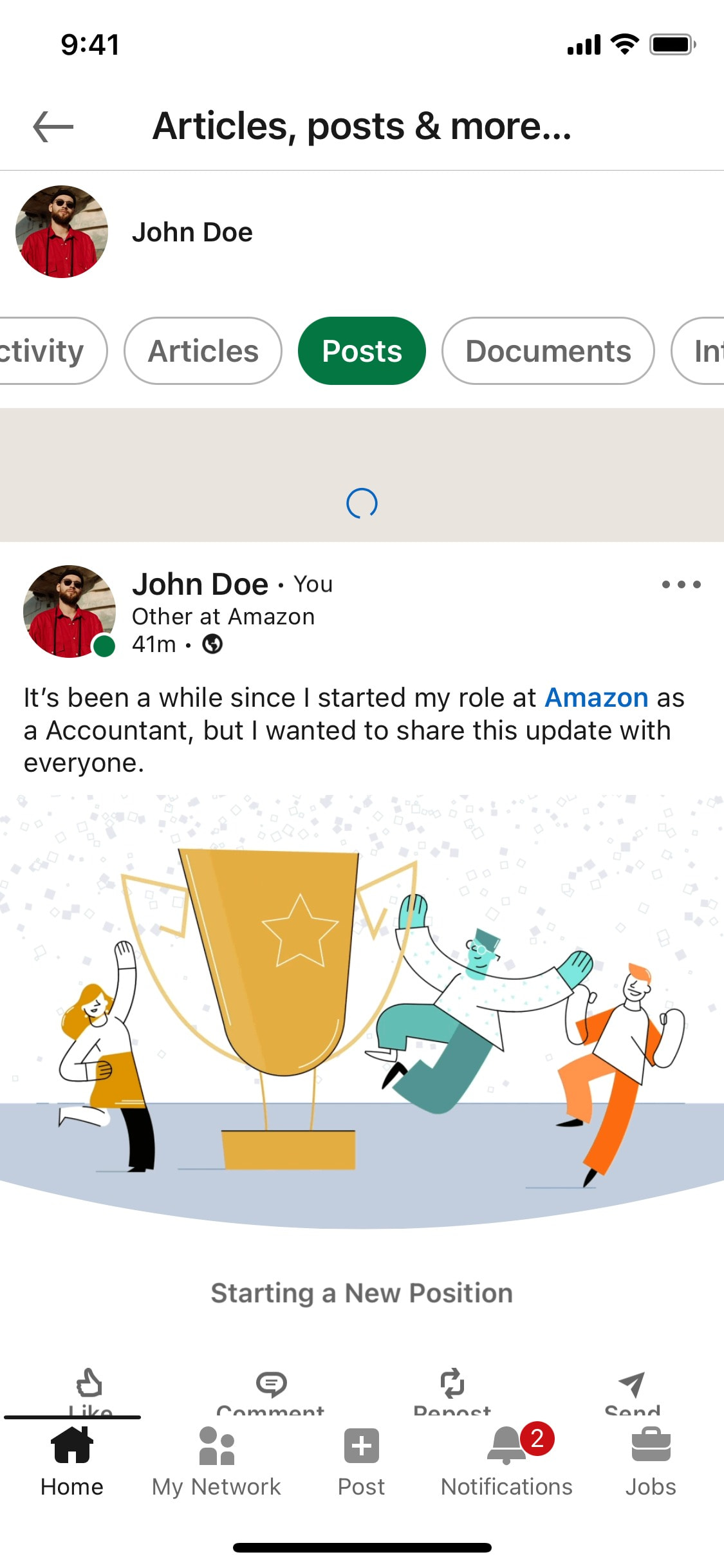 LinkedIn iOS screen 522