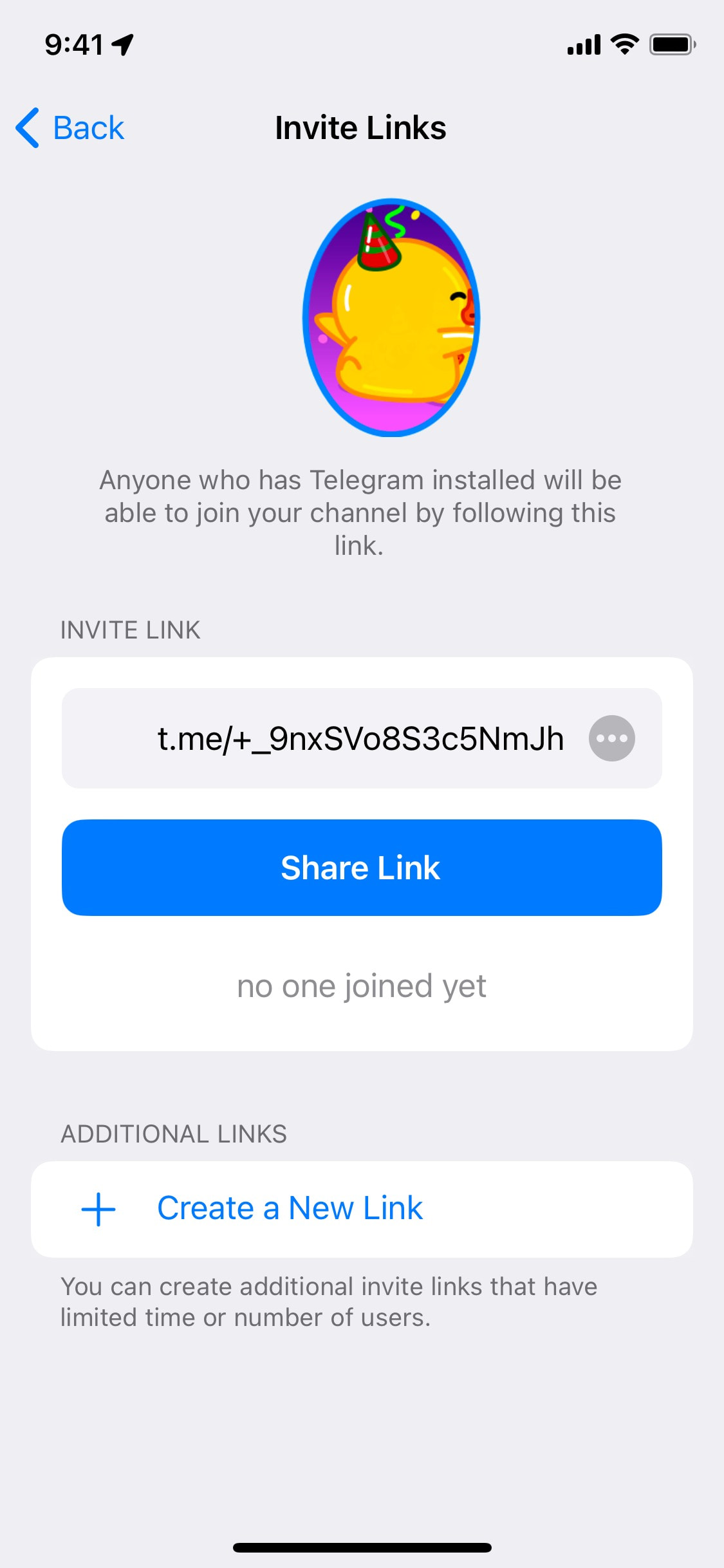 Telegram iOS screen 450