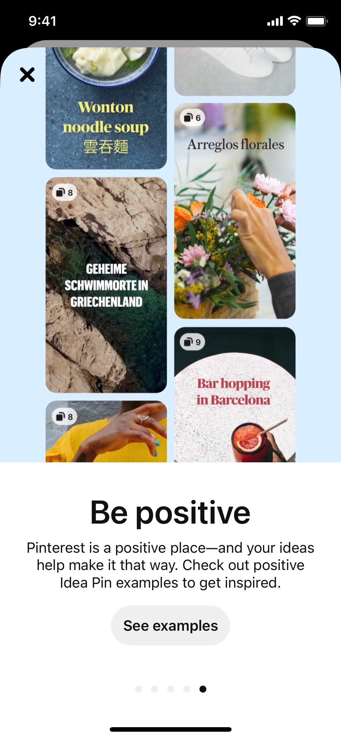 Pinterest iOS screen 450