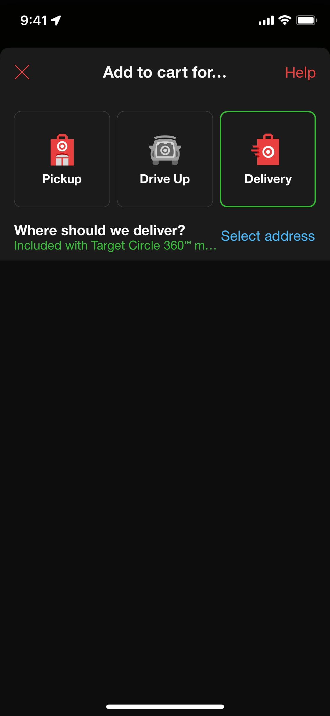 Target iOS screen 764