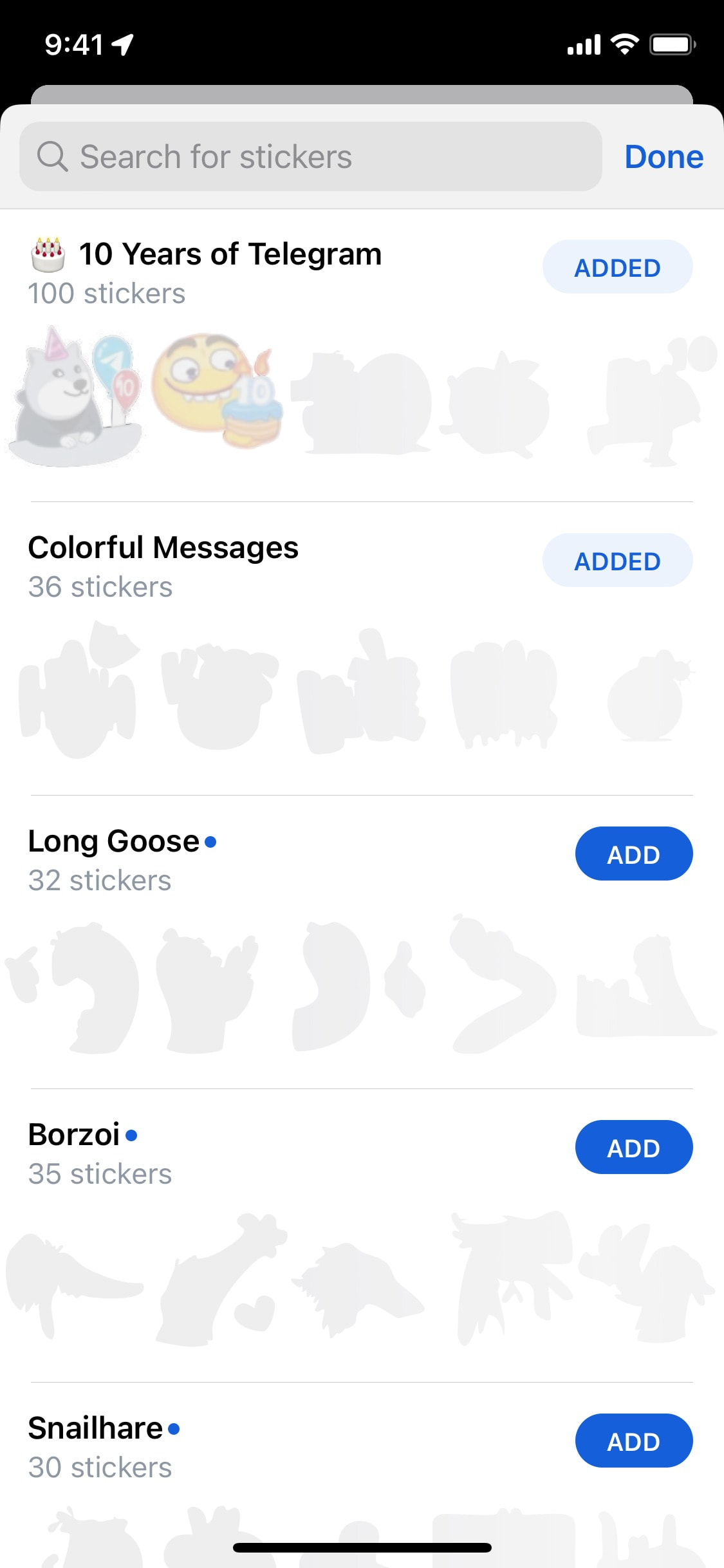 Telegram iOS screen 874