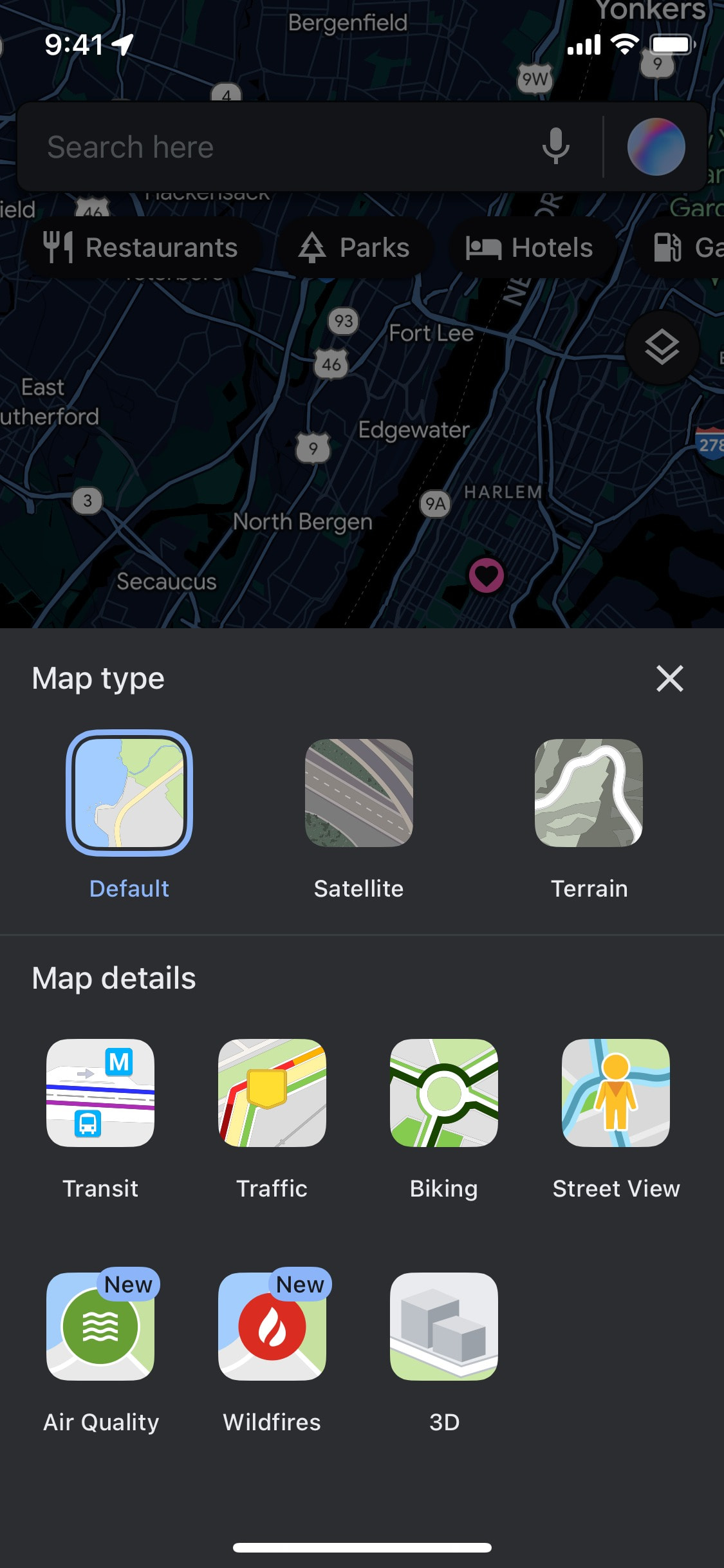 Google Maps iOS screen 229