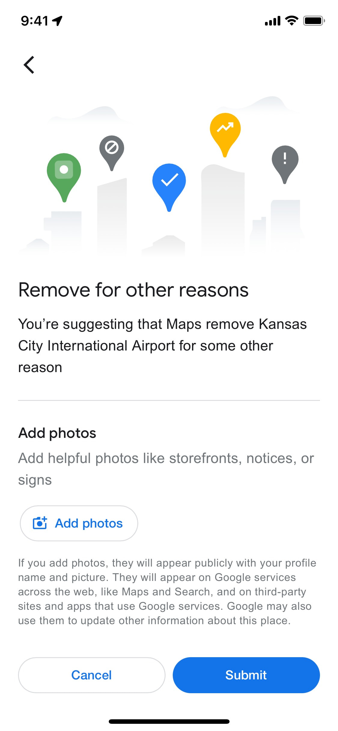 Google Maps iOS screen 709