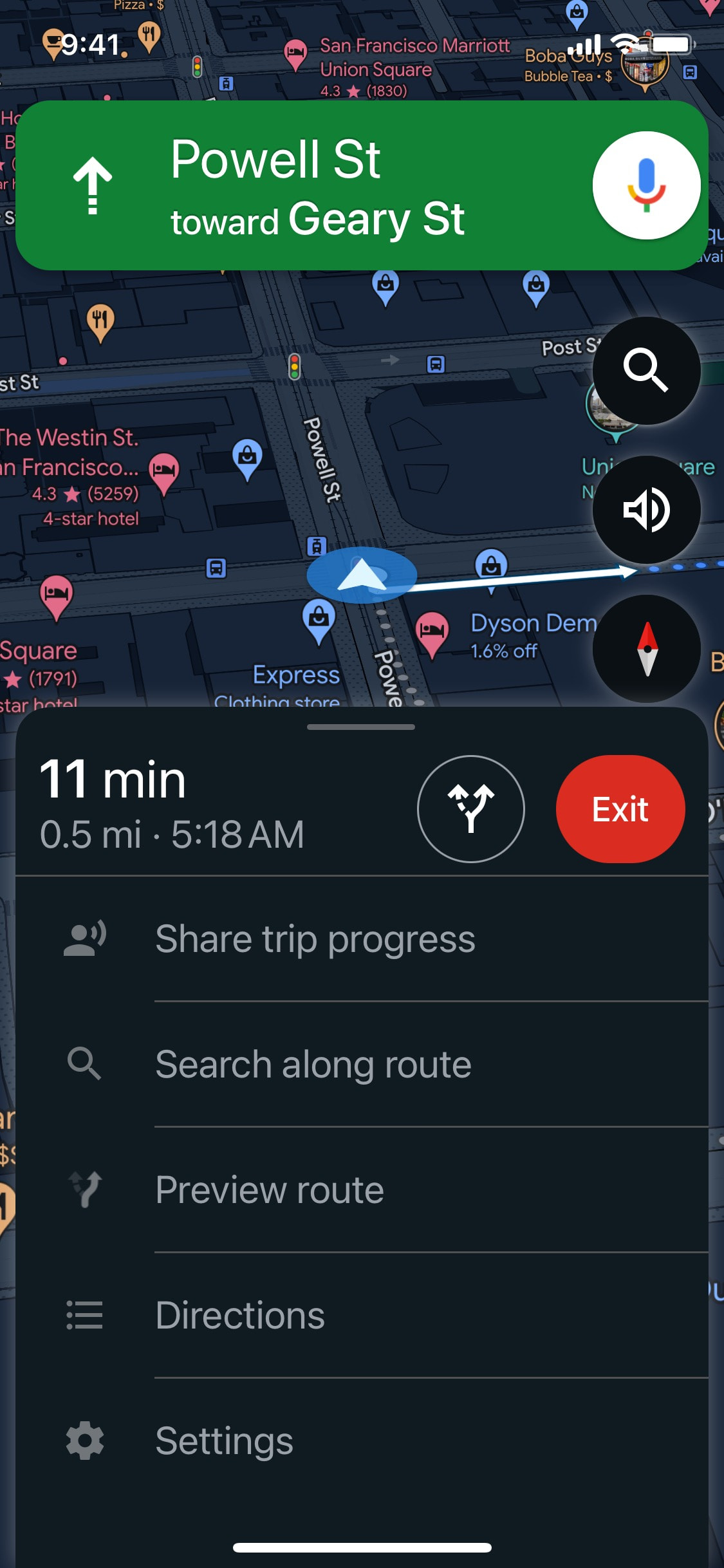 Google Maps iOS screen 637