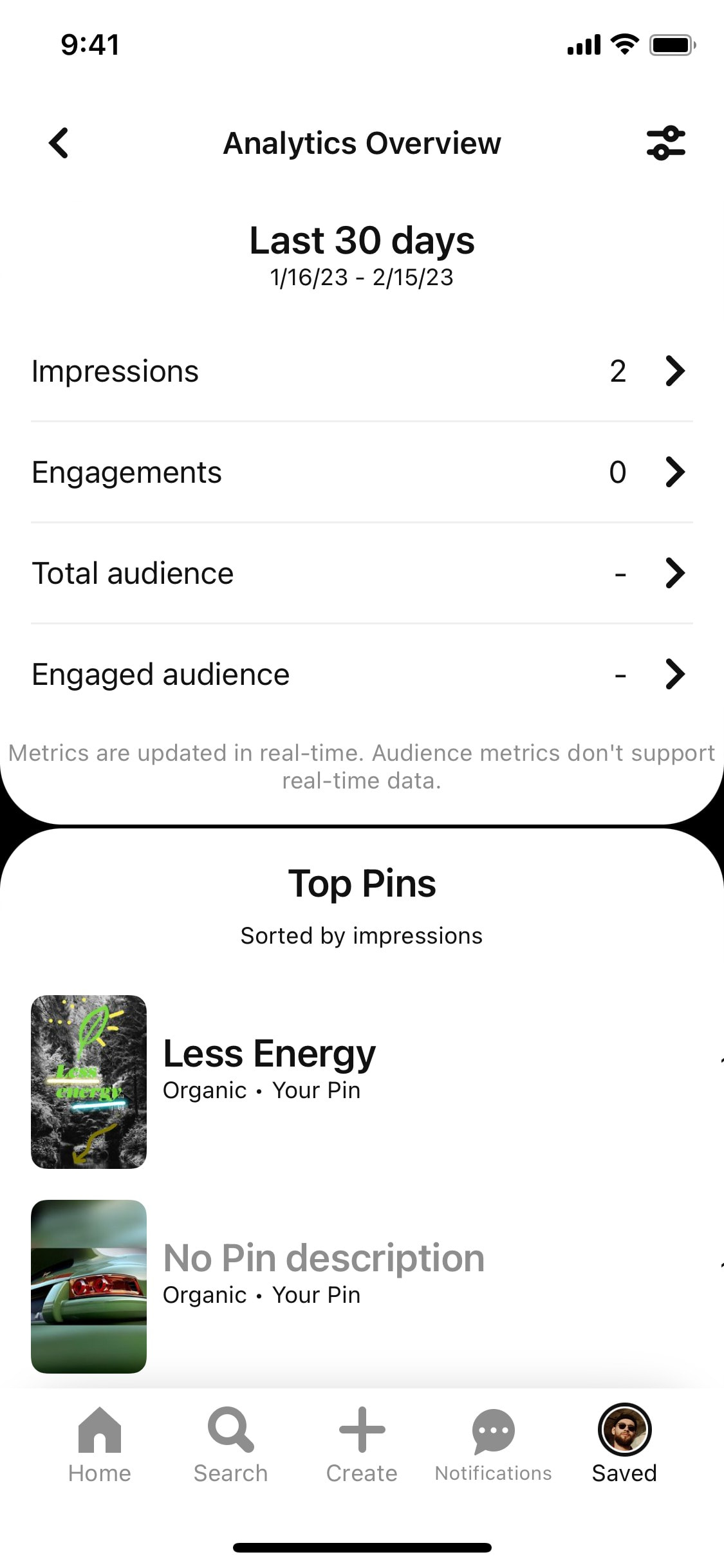 Pinterest iOS screen 152