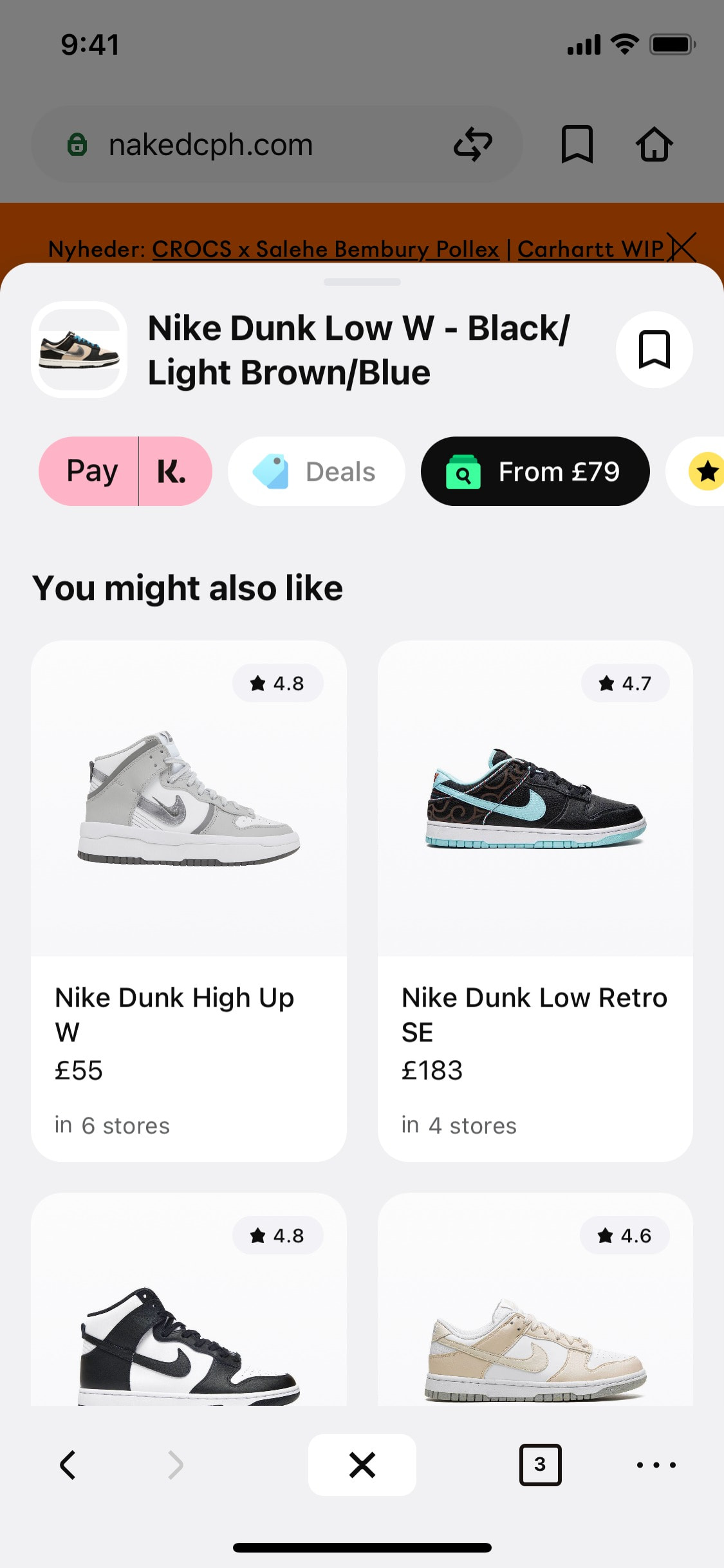 Klarna iOS screen 486