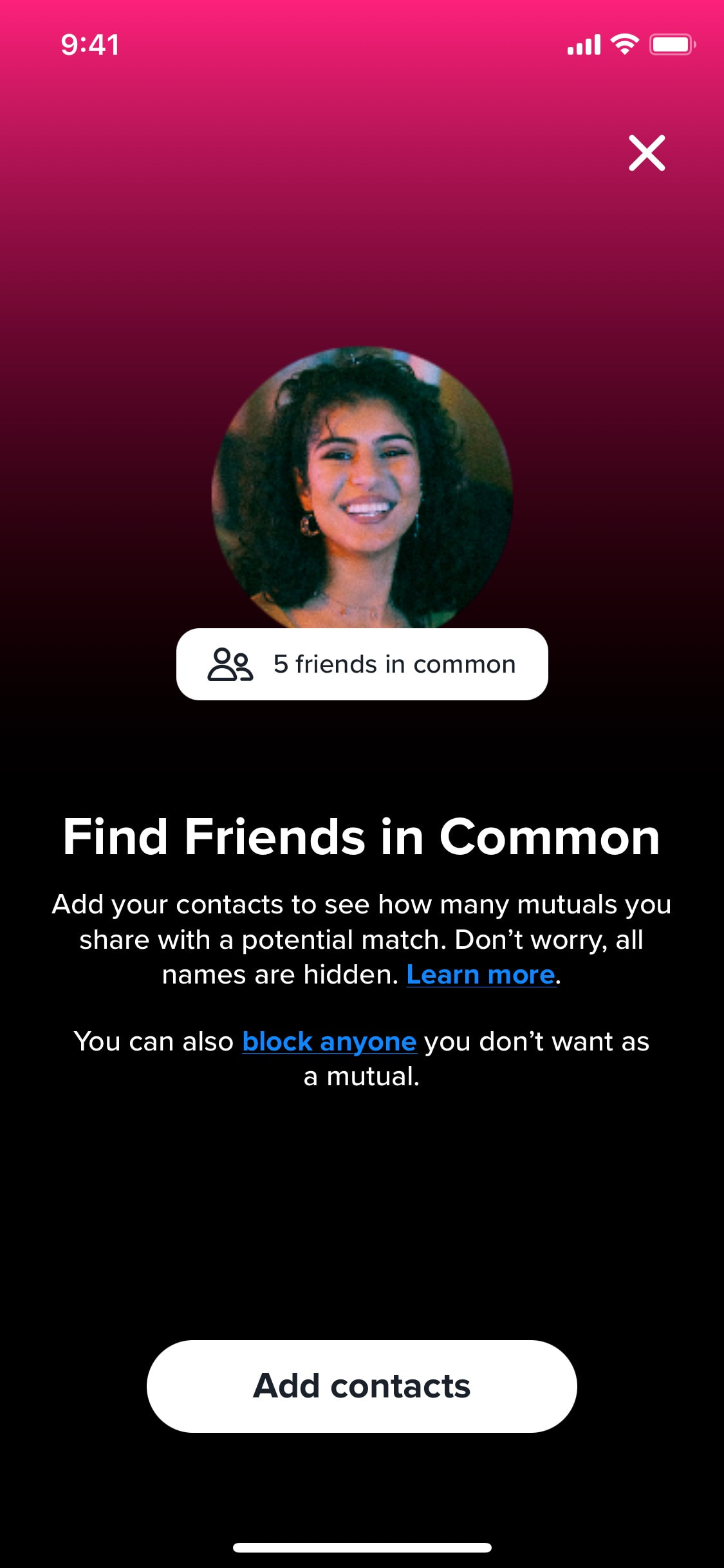 Tinder iOS screen 161