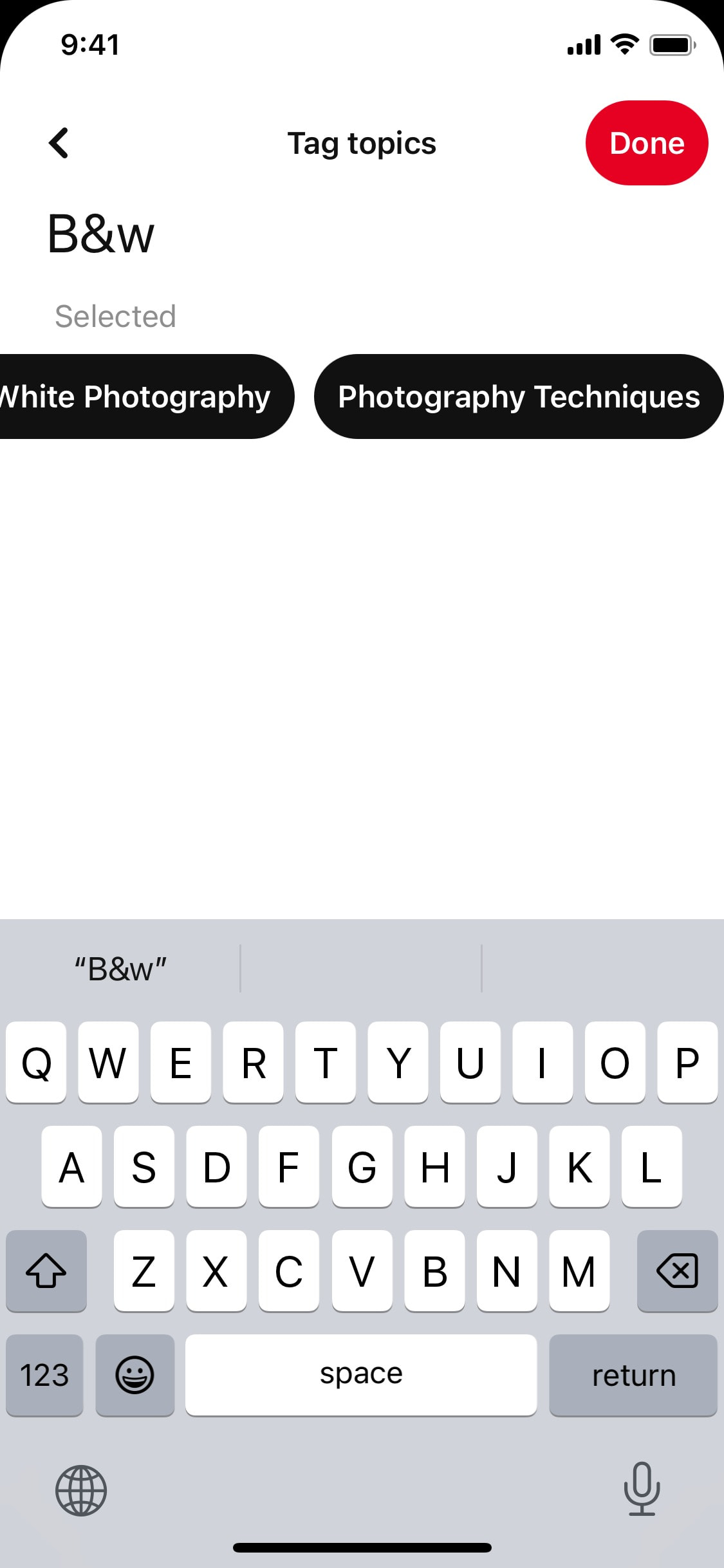 Pinterest iOS screen 473