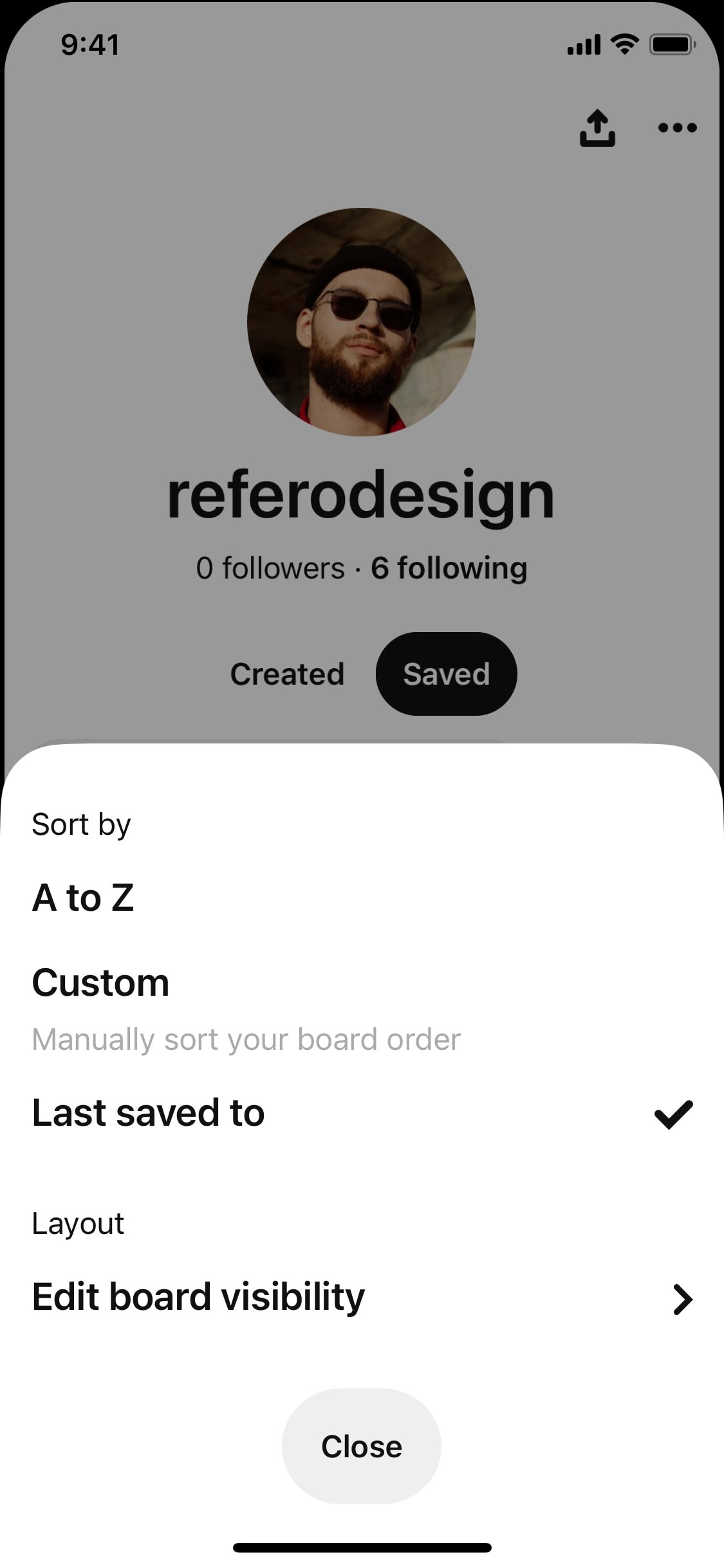 Pinterest iOS screen 222