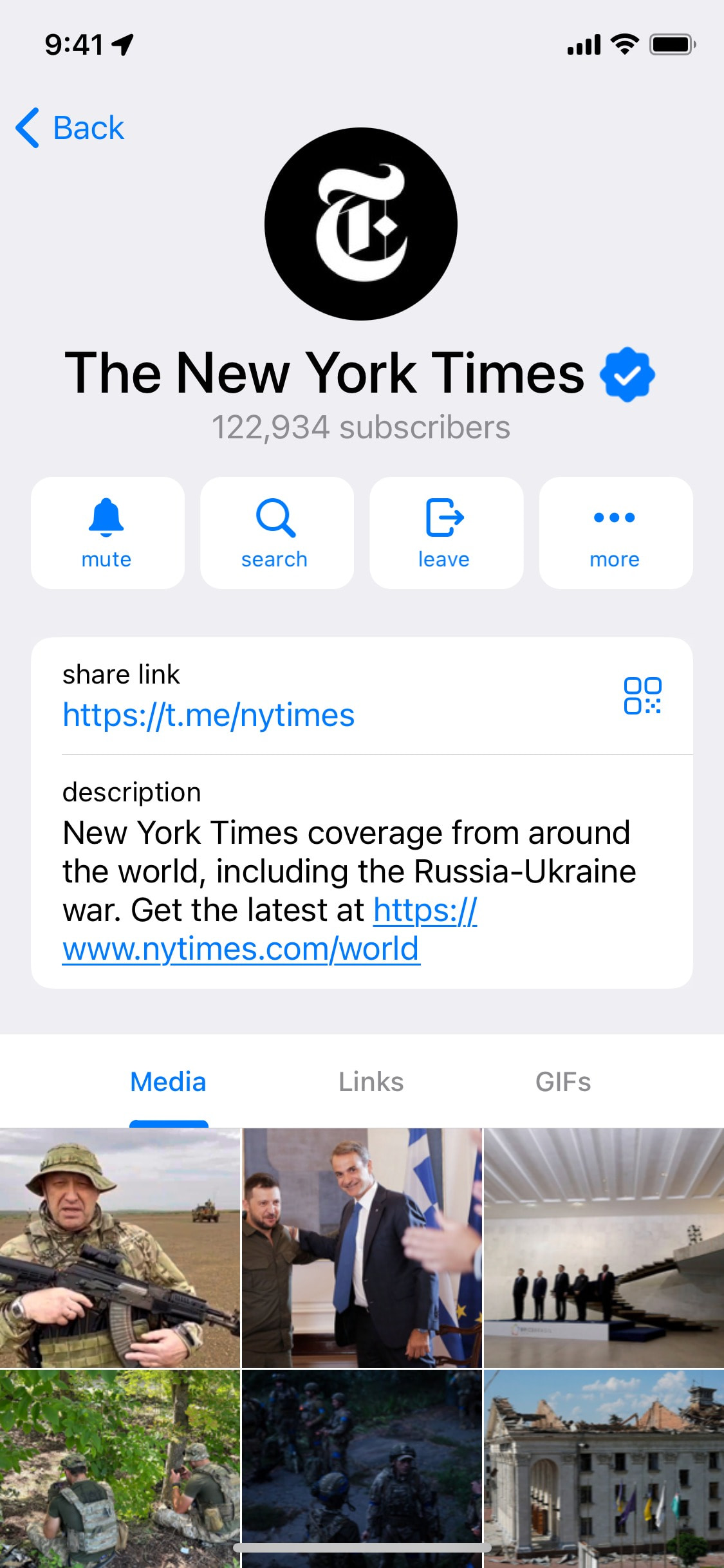 Telegram iOS screen 435
