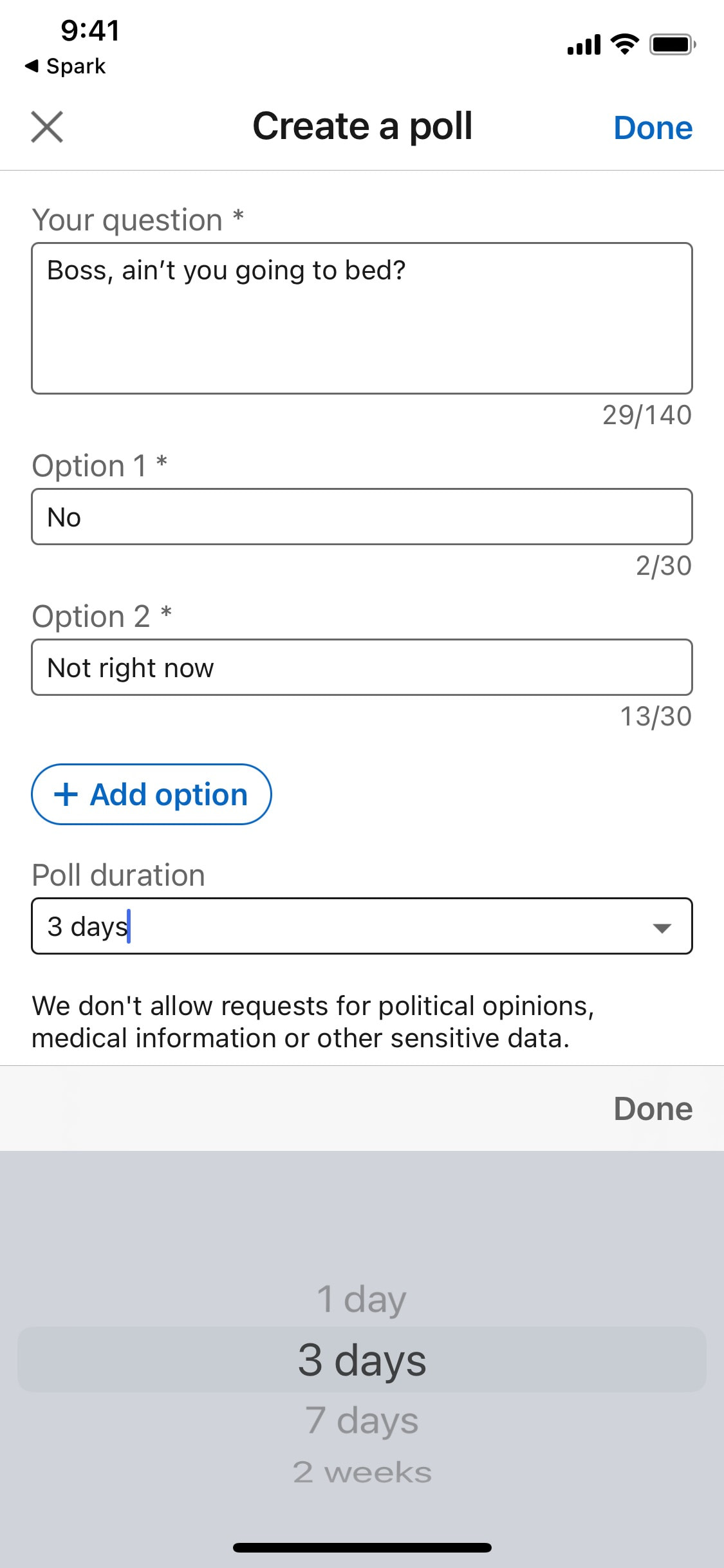 LinkedIn iOS screen 348