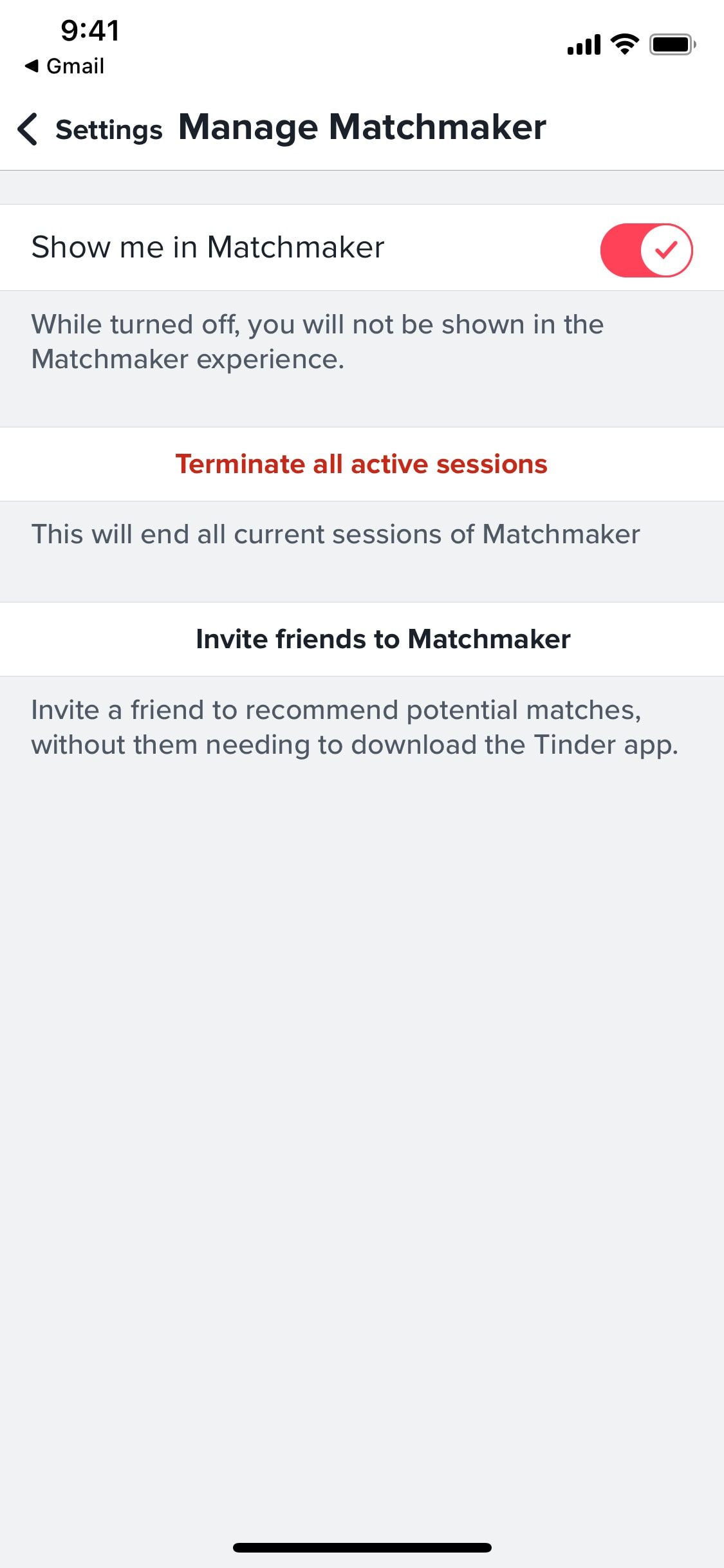 Tinder iOS screen 456
