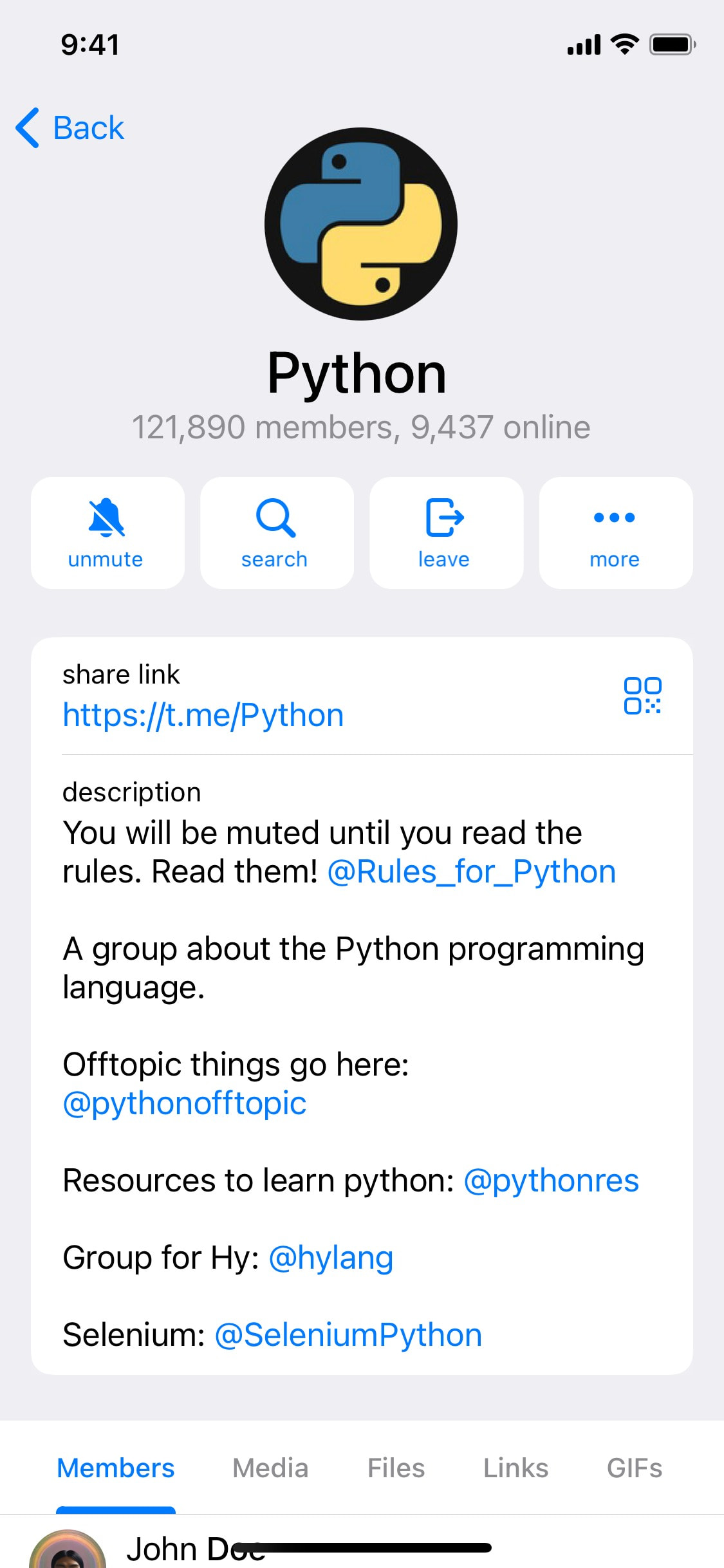 Telegram iOS screen 633