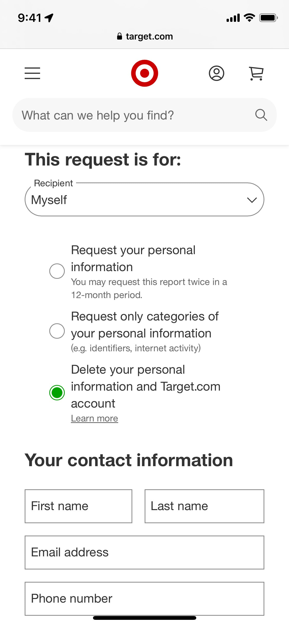 Target iOS screen 156