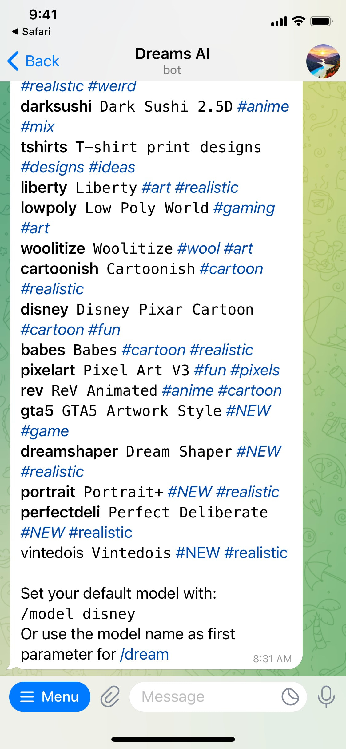 Telegram iOS screen 898