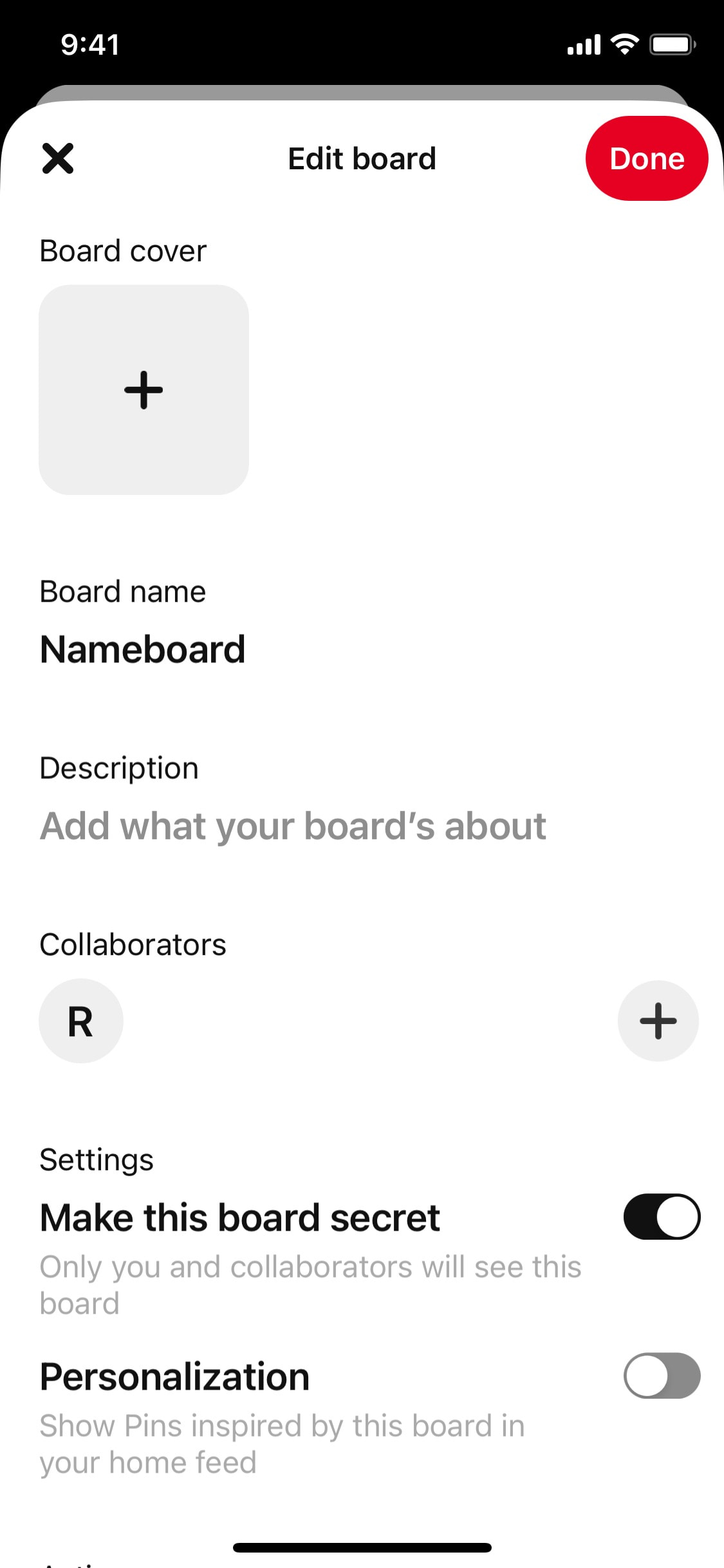 Pinterest iOS screen 363