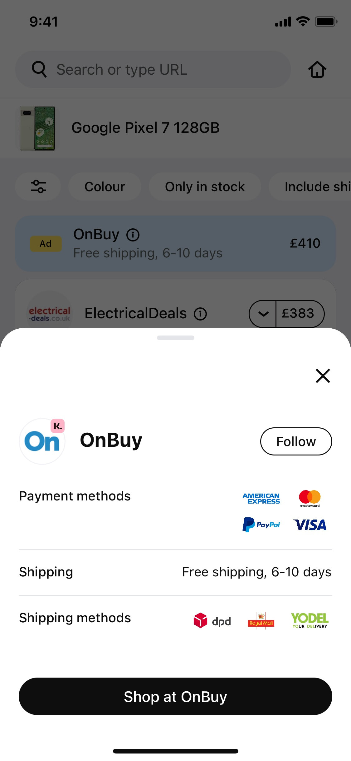 Klarna iOS screen 104