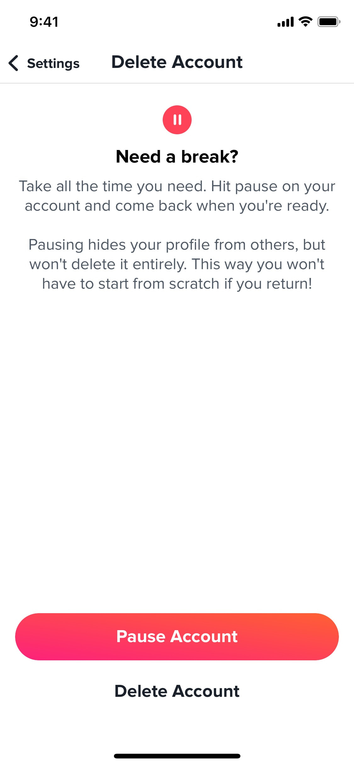 Tinder iOS screen 298