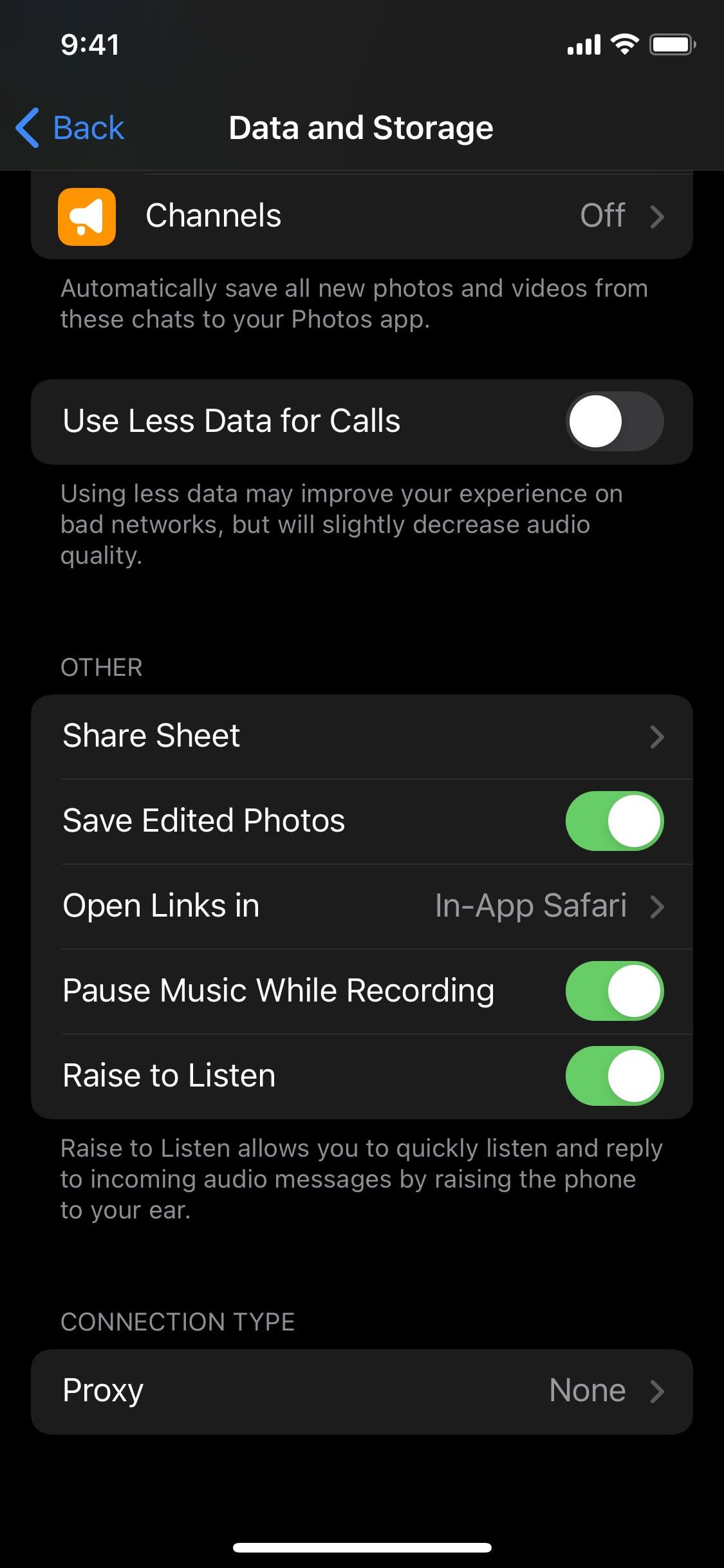 Telegram iOS screen 150