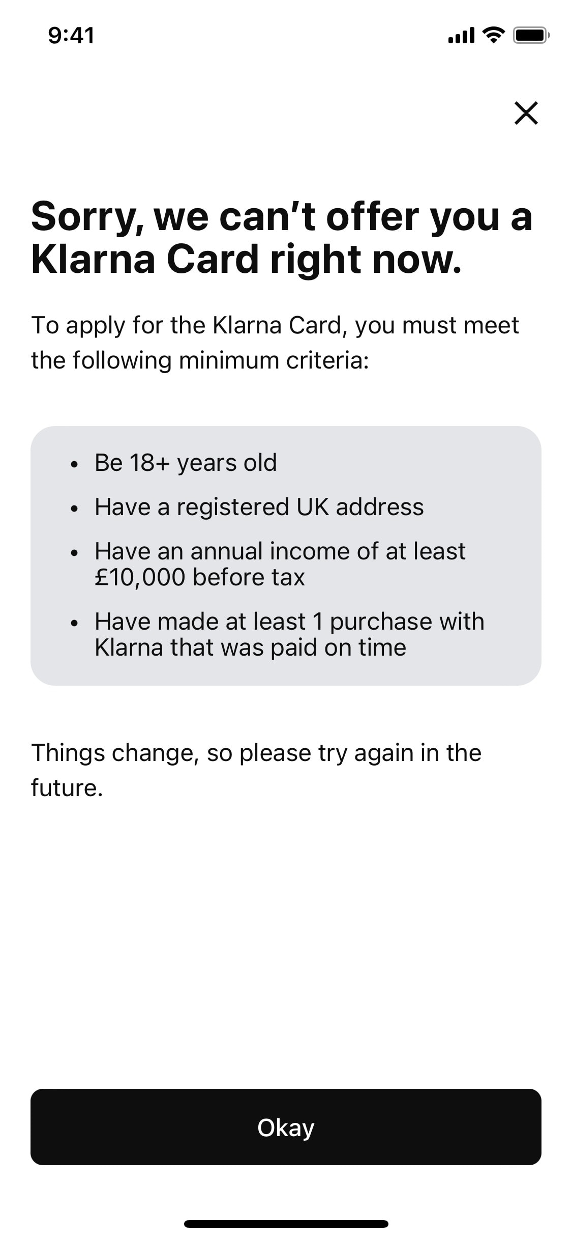 Klarna iOS screen 372