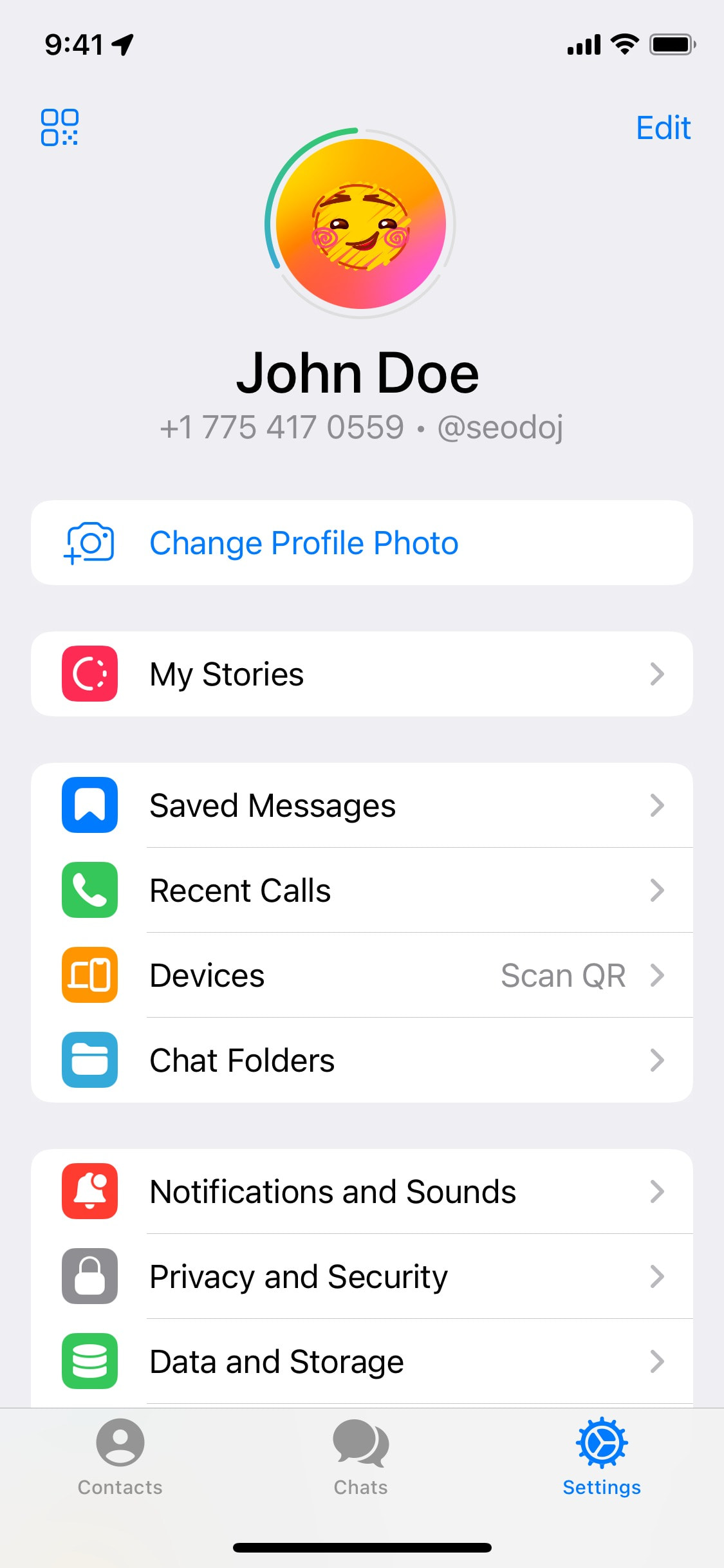 Telegram iOS screen 206