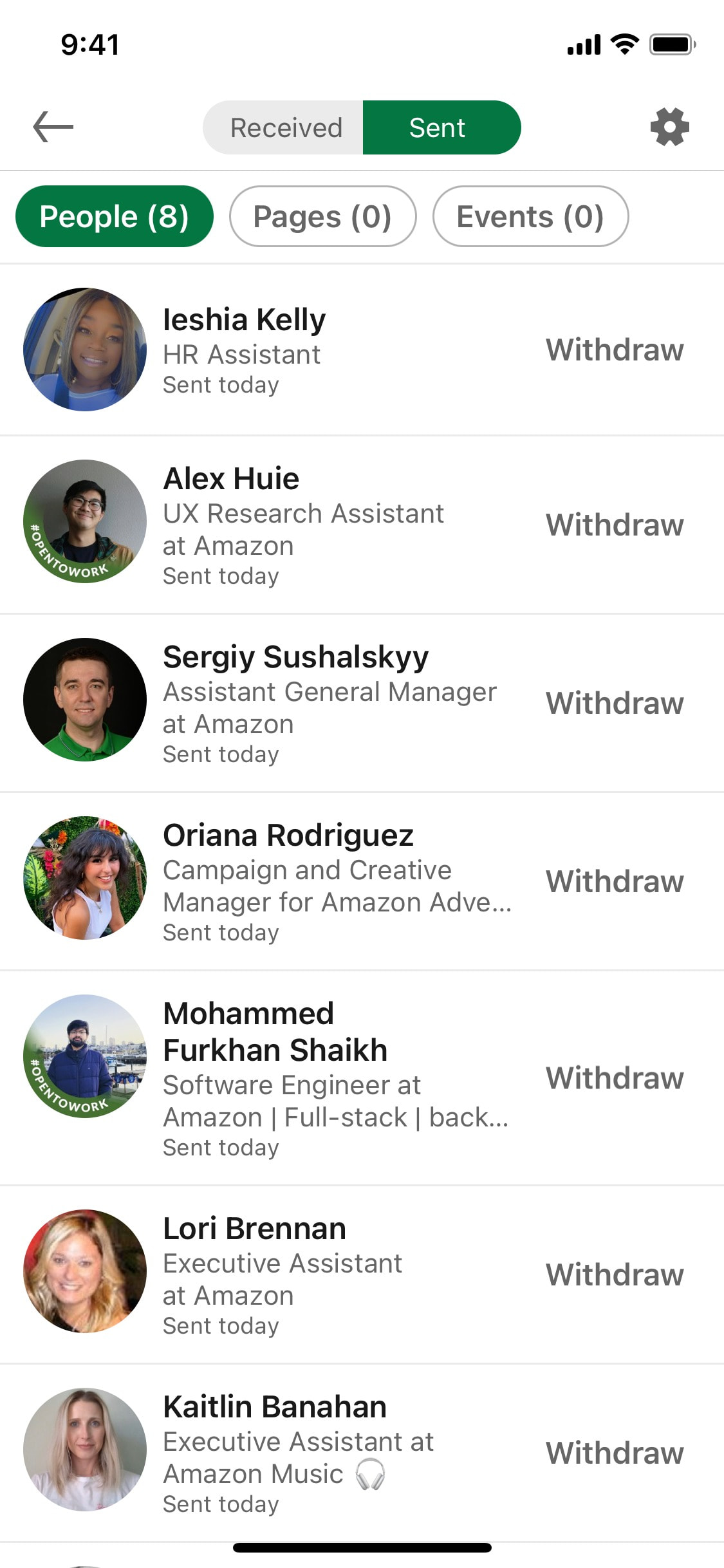 LinkedIn iOS screen 455