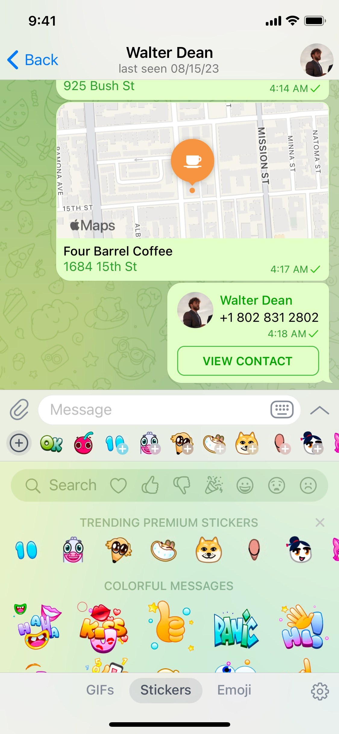 Telegram iOS screen 551