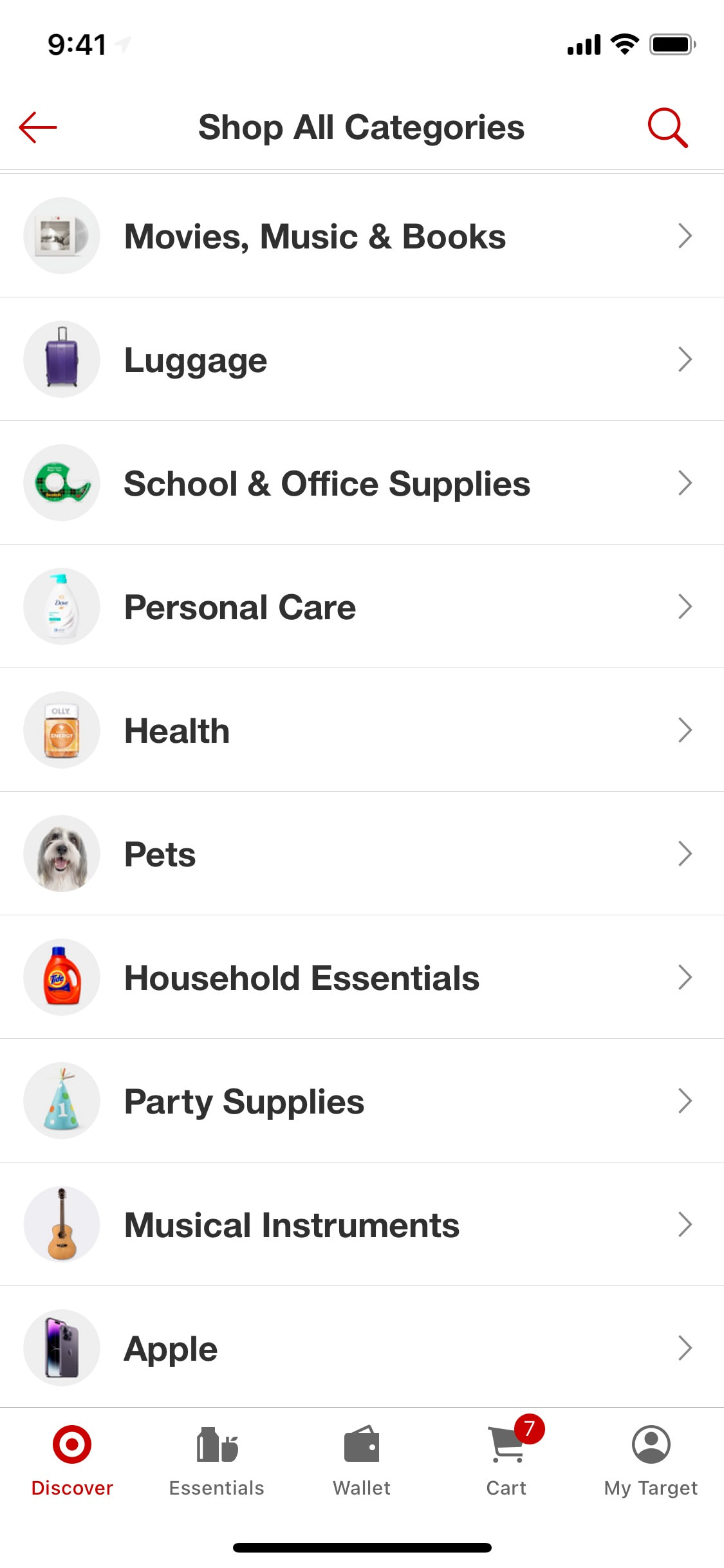 Target iOS screen 552