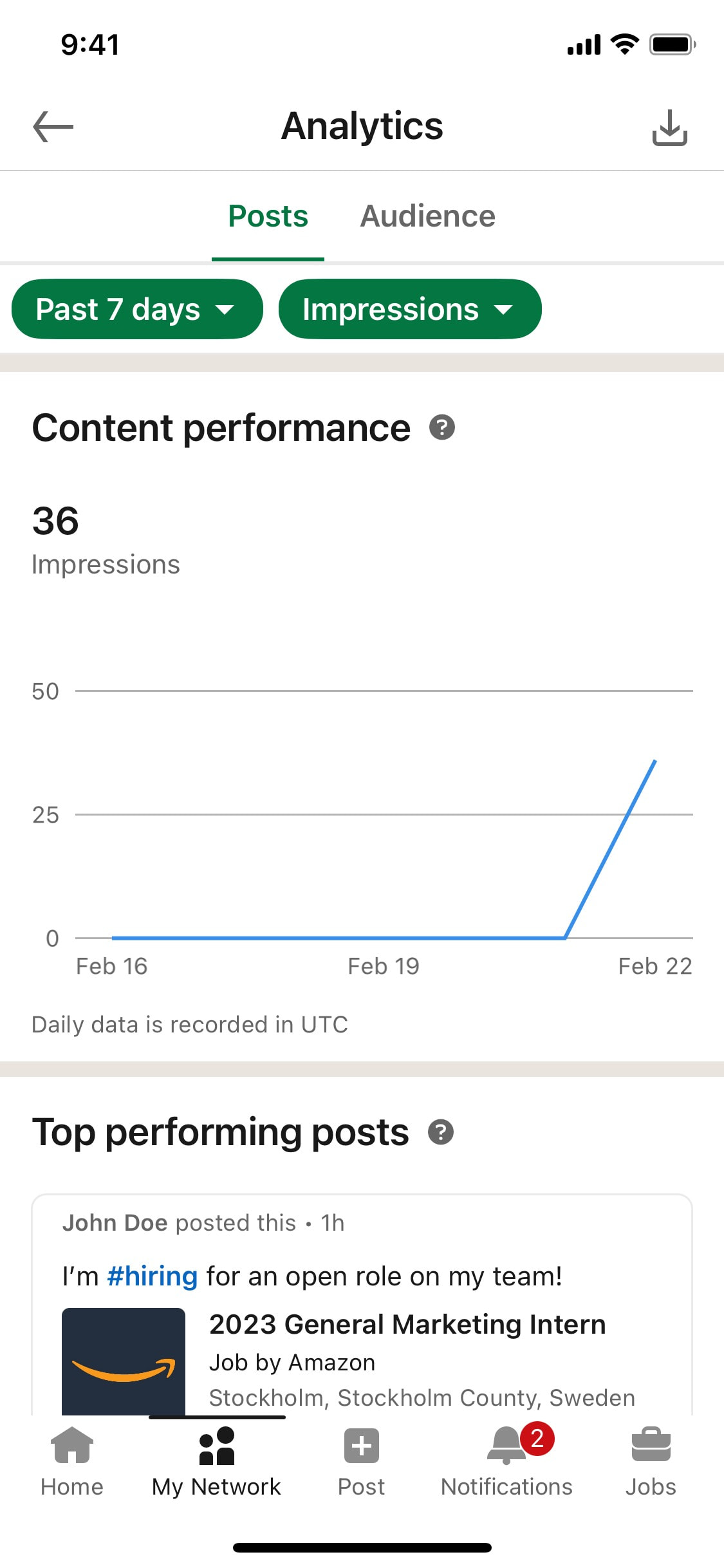 LinkedIn iOS screen 15