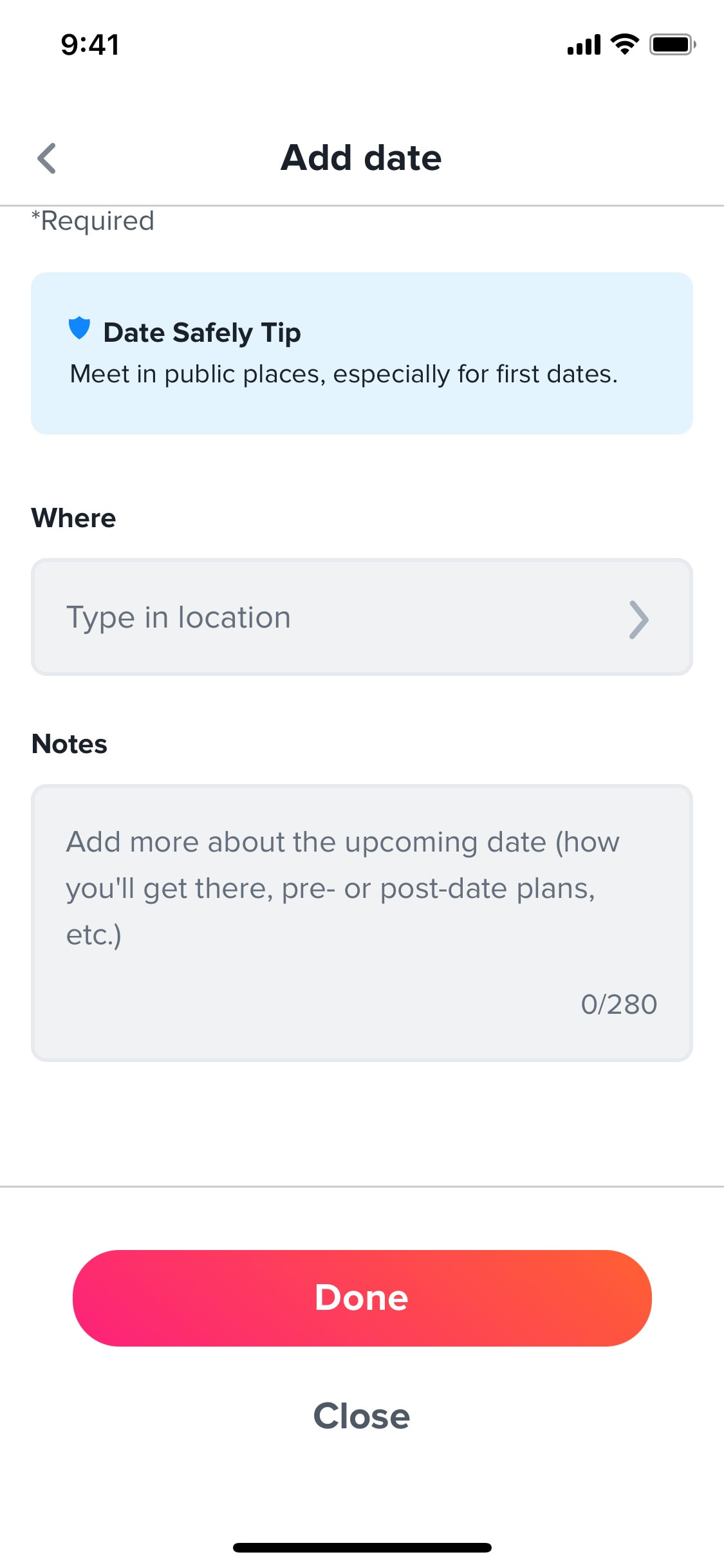 Tinder iOS screen 56