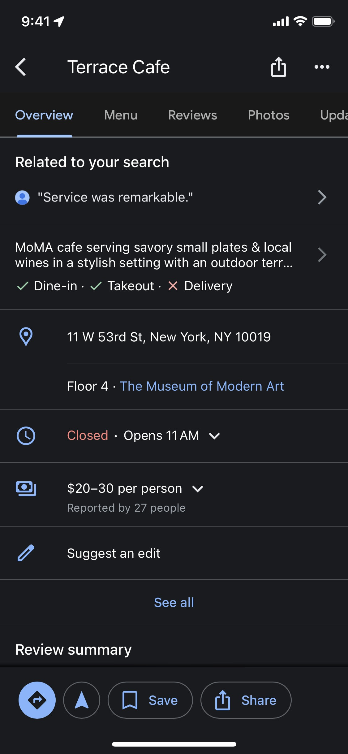 Google Maps iOS screen 480