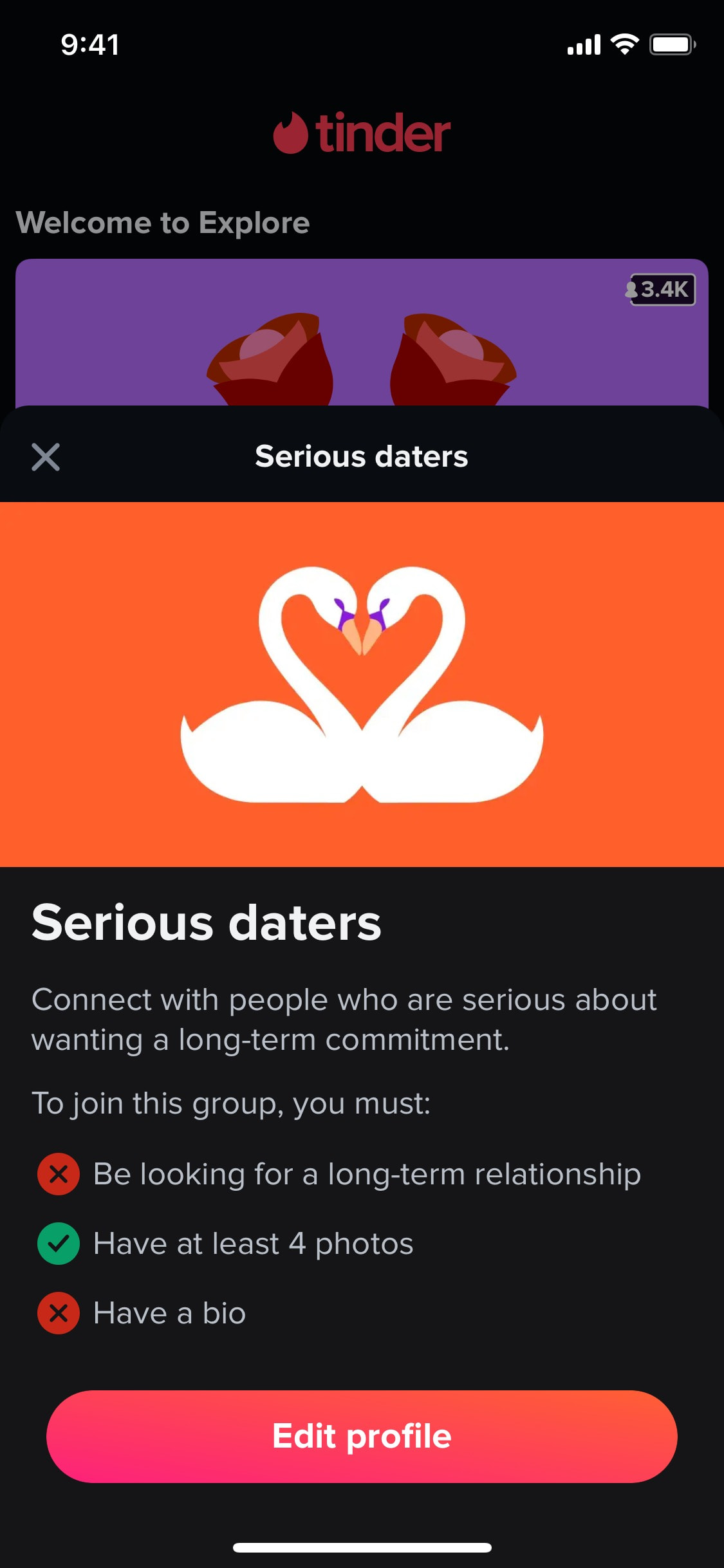Tinder iOS screen 48