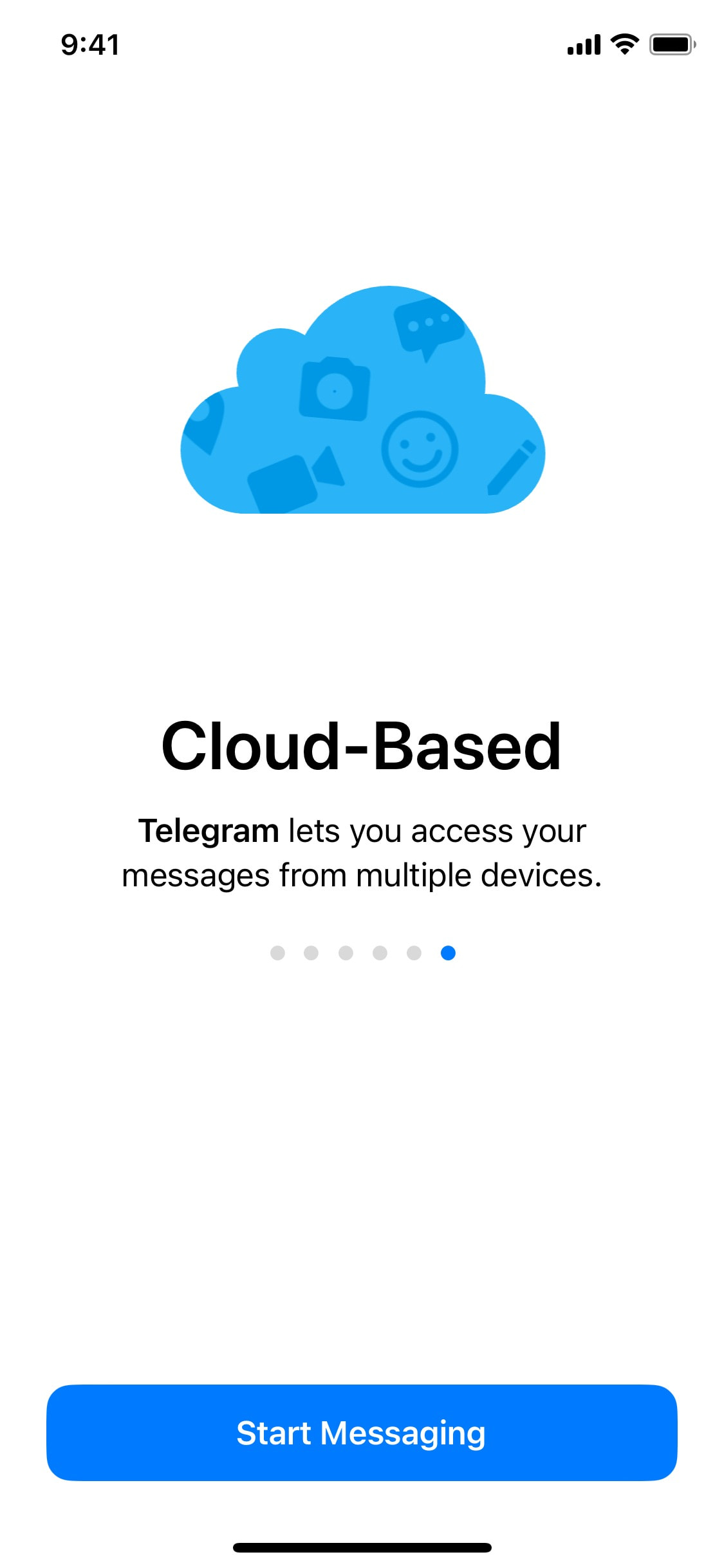 Telegram iOS screen 100