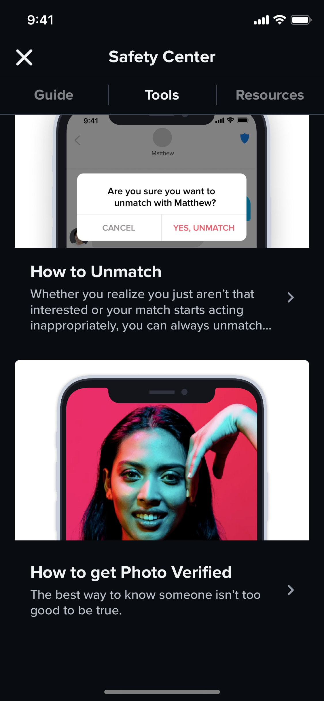 Tinder iOS screen 125